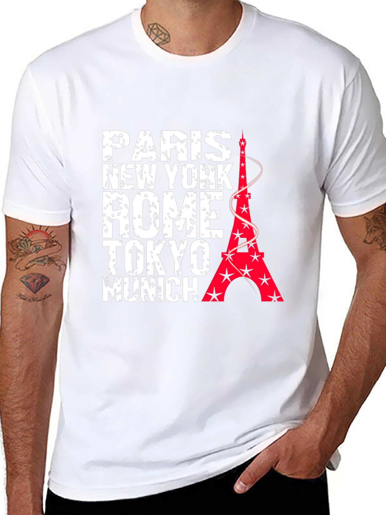 Paris New York Rome Tokyo Munich Graphic T-Shirt