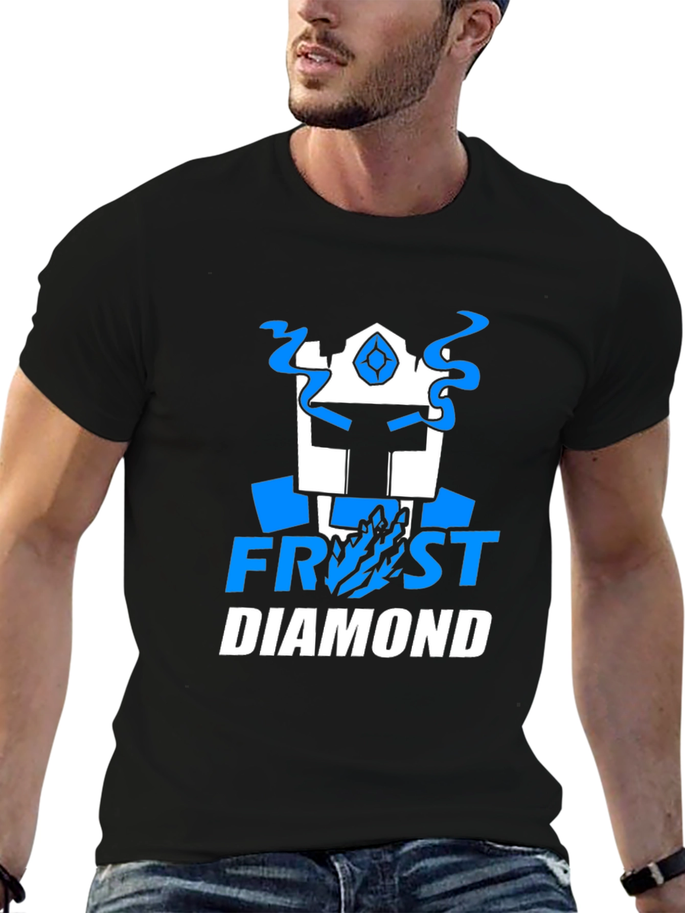 Frost Diamond Graphic Tee - Cool Black T-Shirt