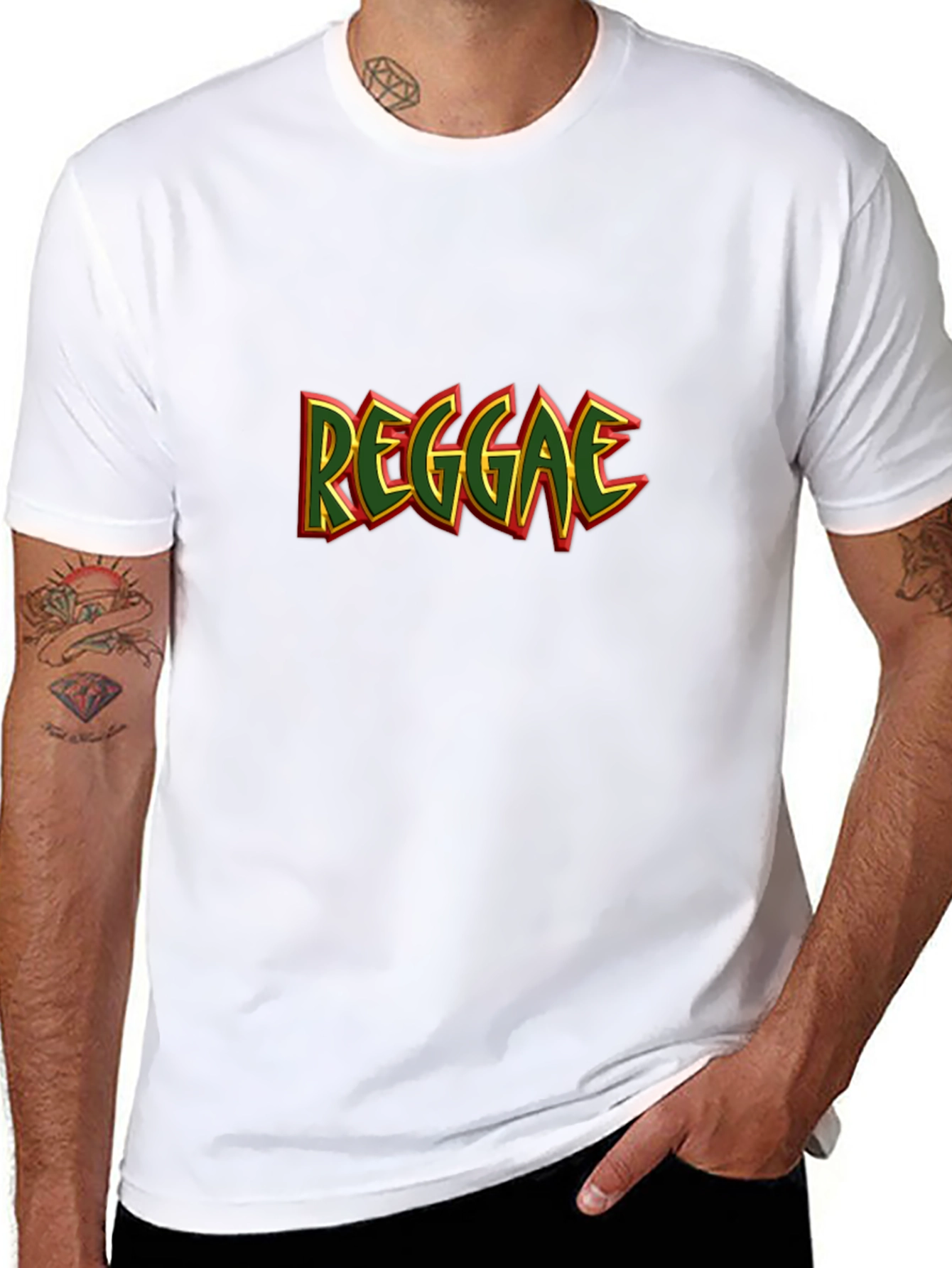 Reggae Style Graphic T-Shirt - Black
