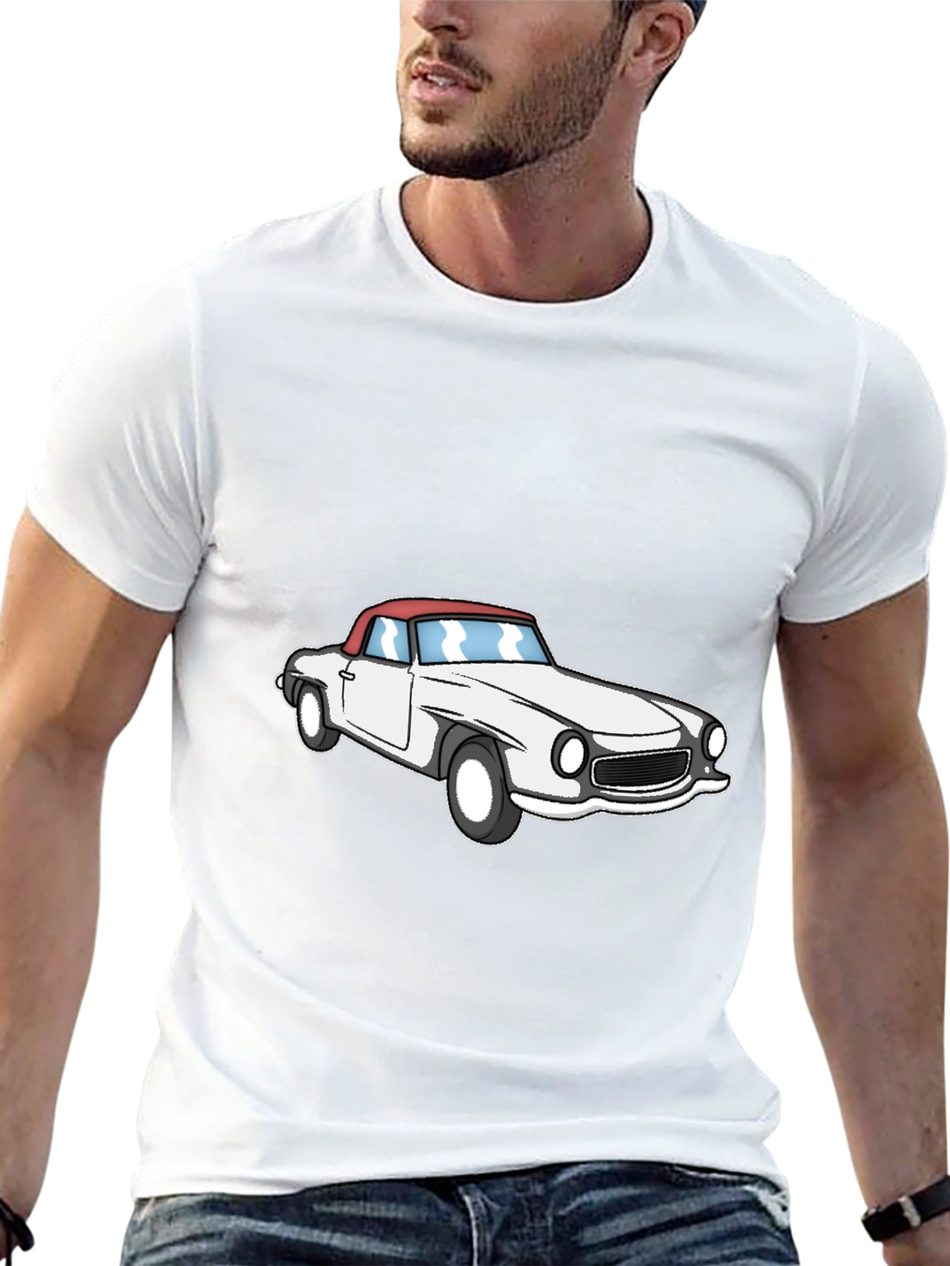 Classic Car Graphic Tee - Black Short Sleeve