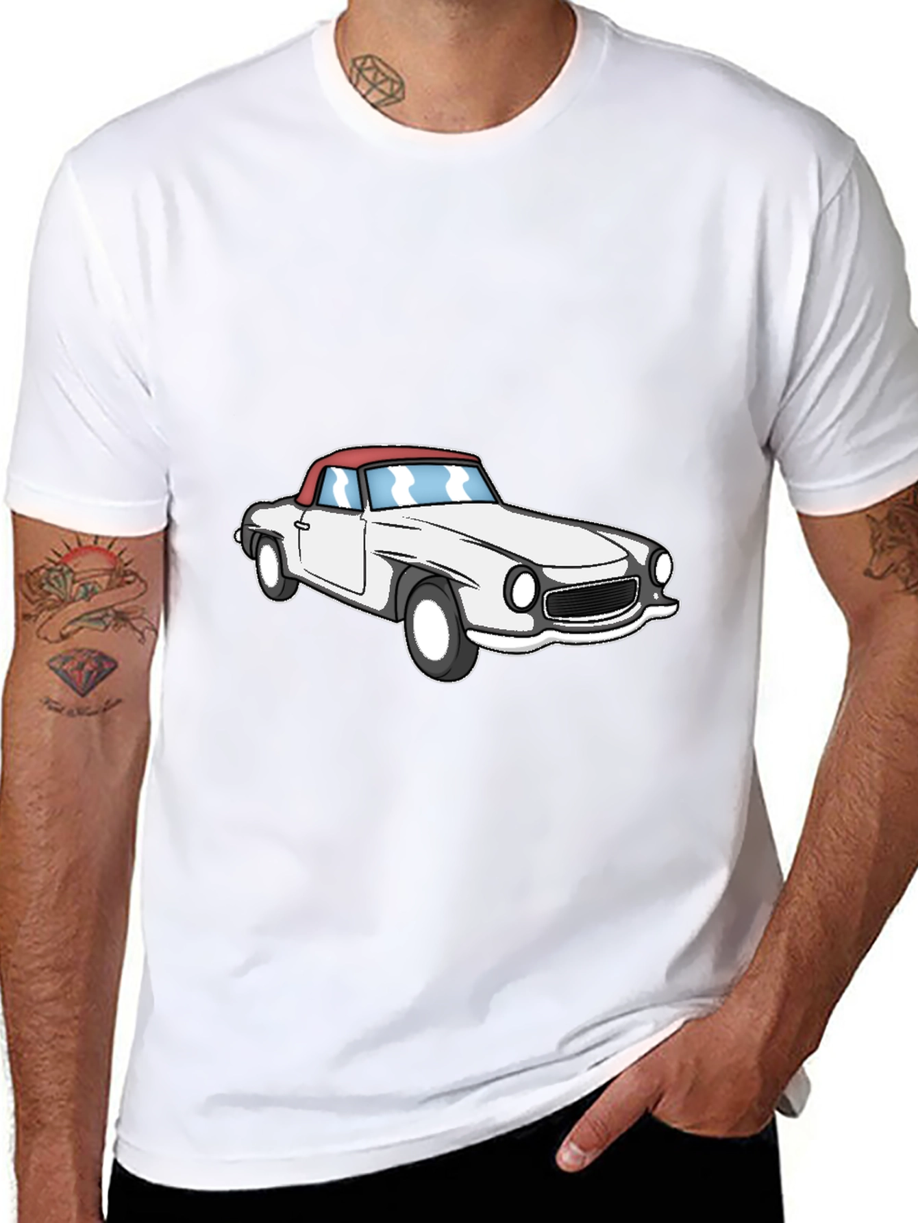 Classic Car Graphic Tee - Black Short Sleeve