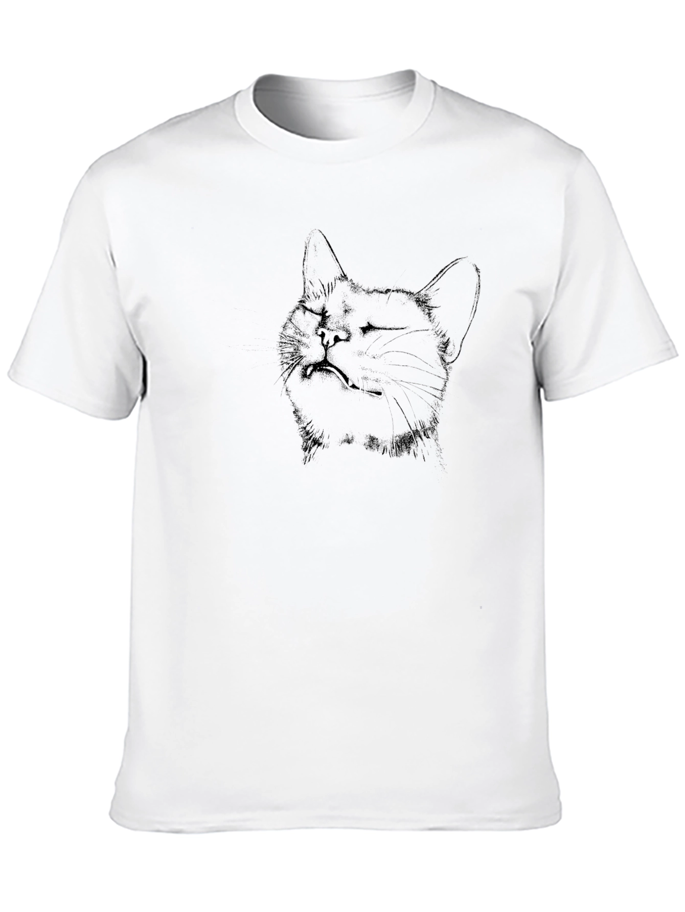 Cat Sketch Black T-Shirt - Unisex Graphic Tee
