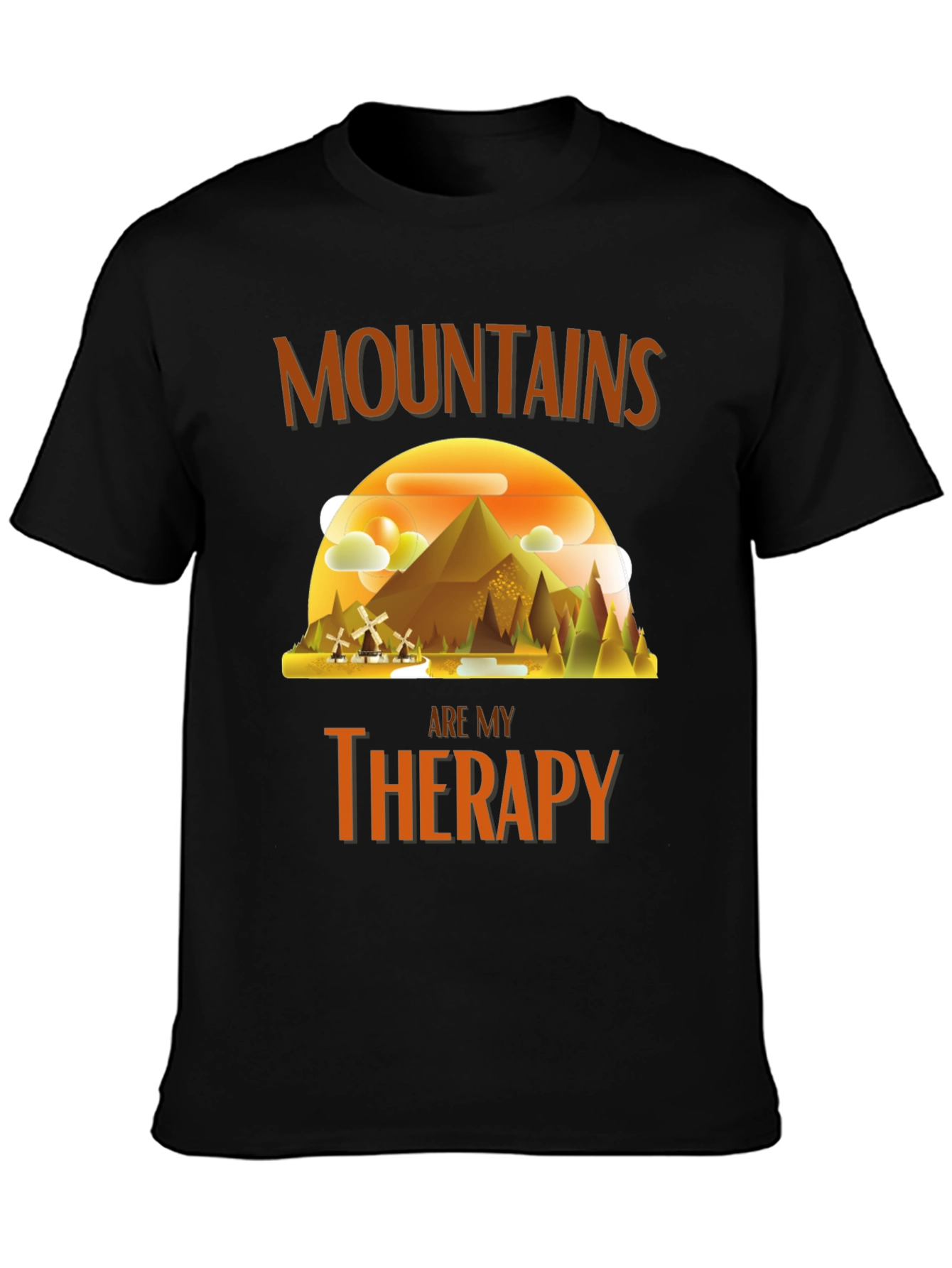 Mountains Are My Therapy Graphic T-Shirt