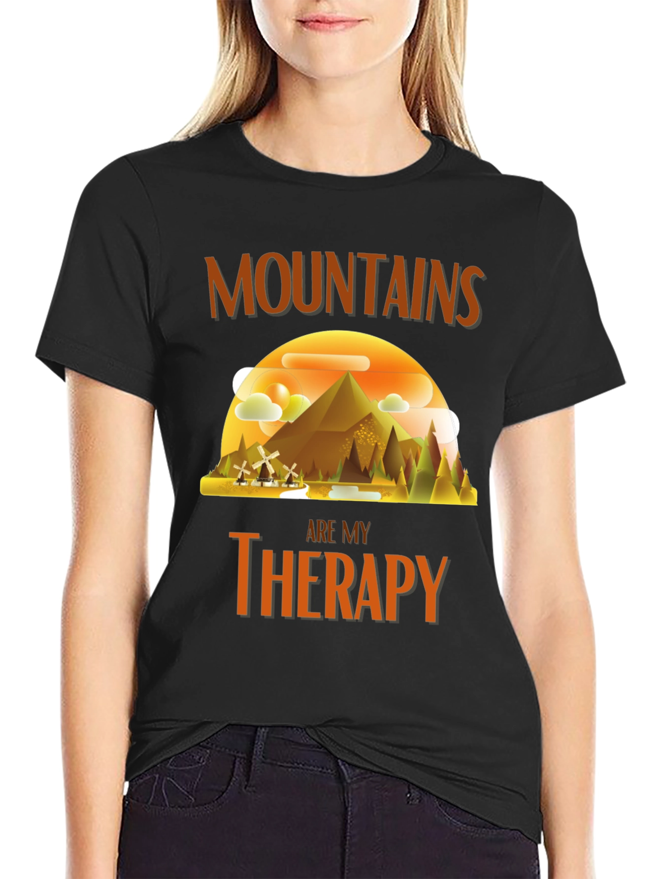 Mountains Are My Therapy Graphic T-Shirt