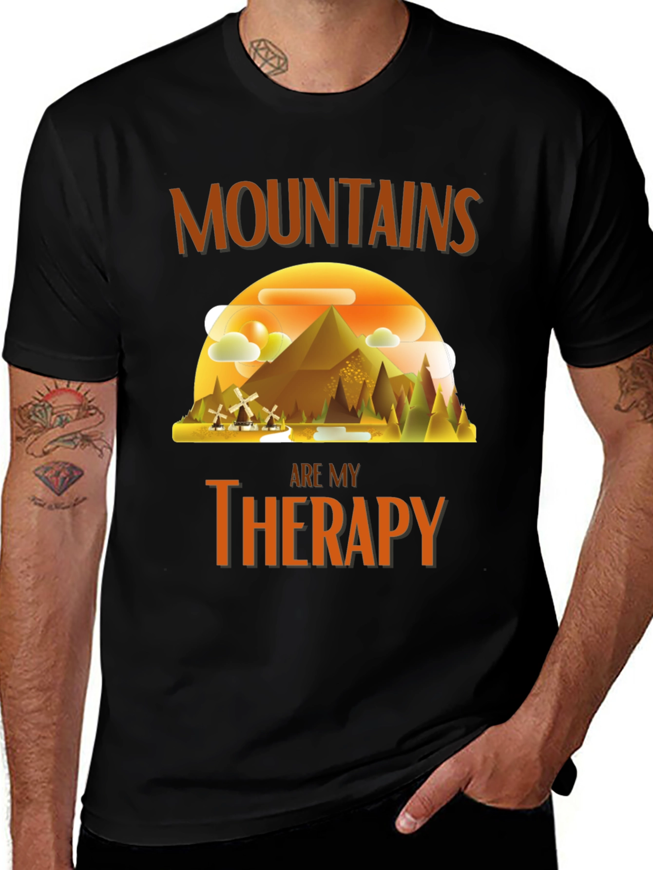 Mountains Are My Therapy Graphic T-Shirt