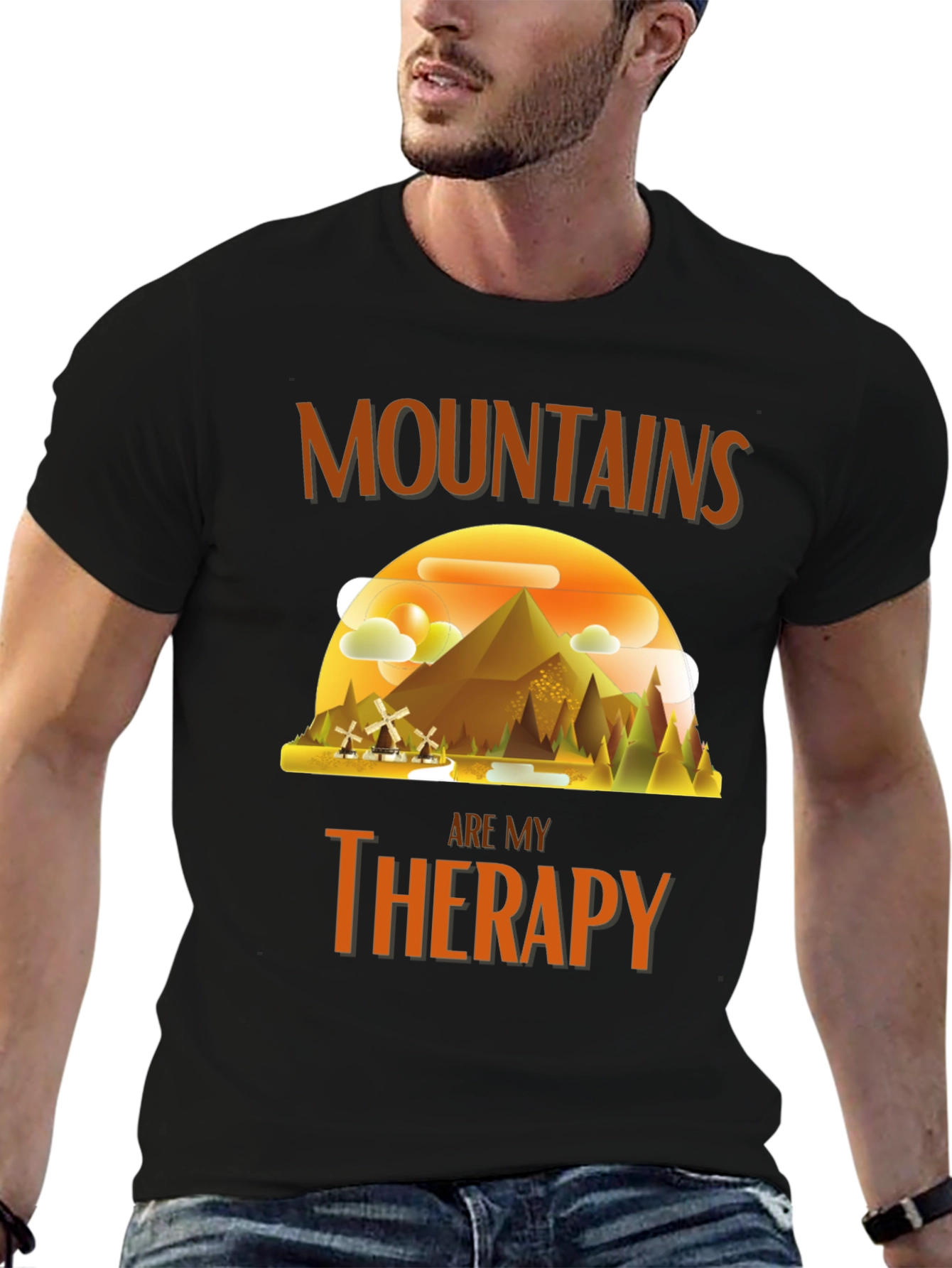 Mountains Are My Therapy Graphic T-Shirt