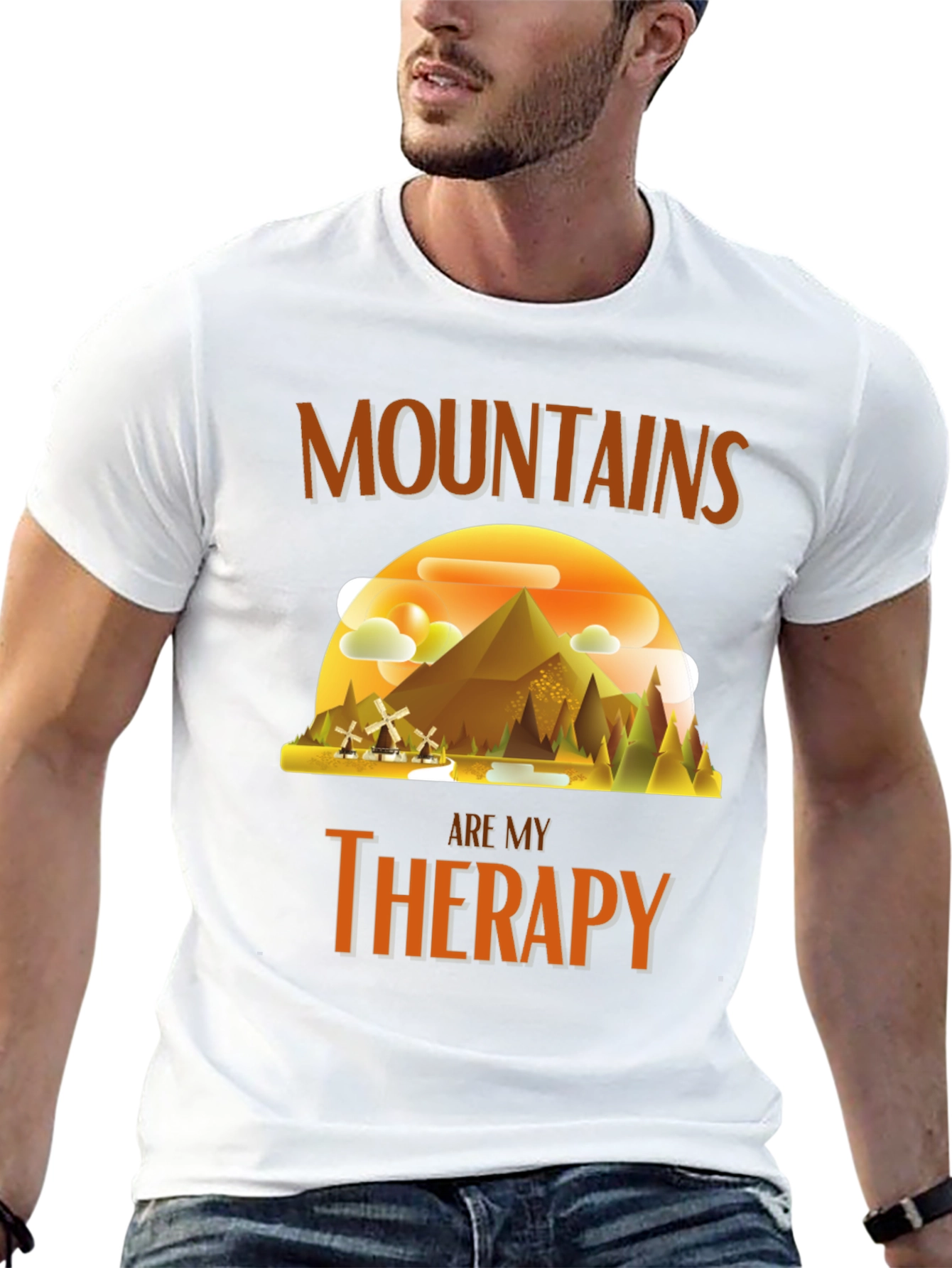 Mountains Are My Therapy Graphic T-Shirt