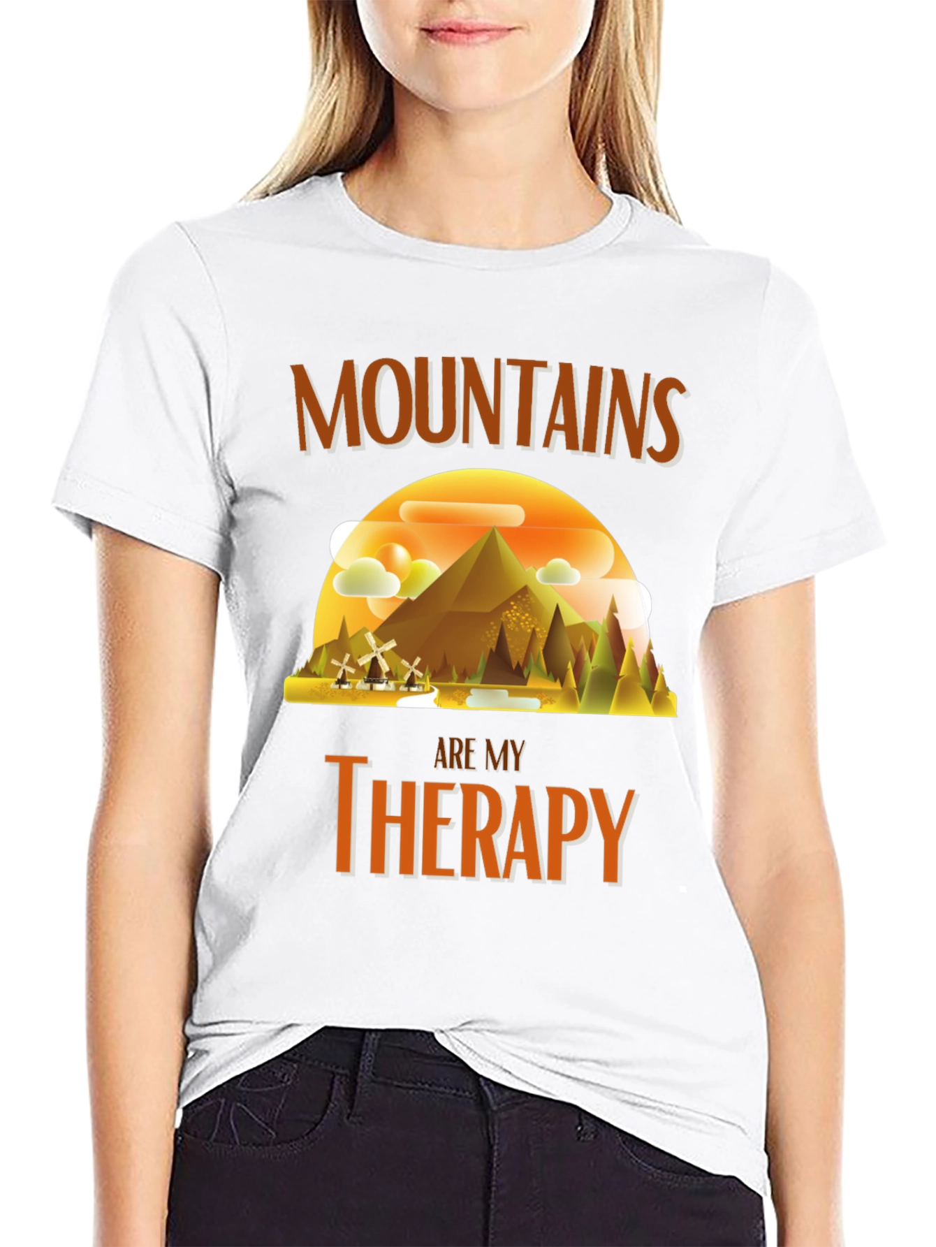 Mountains Are My Therapy Graphic T-Shirt