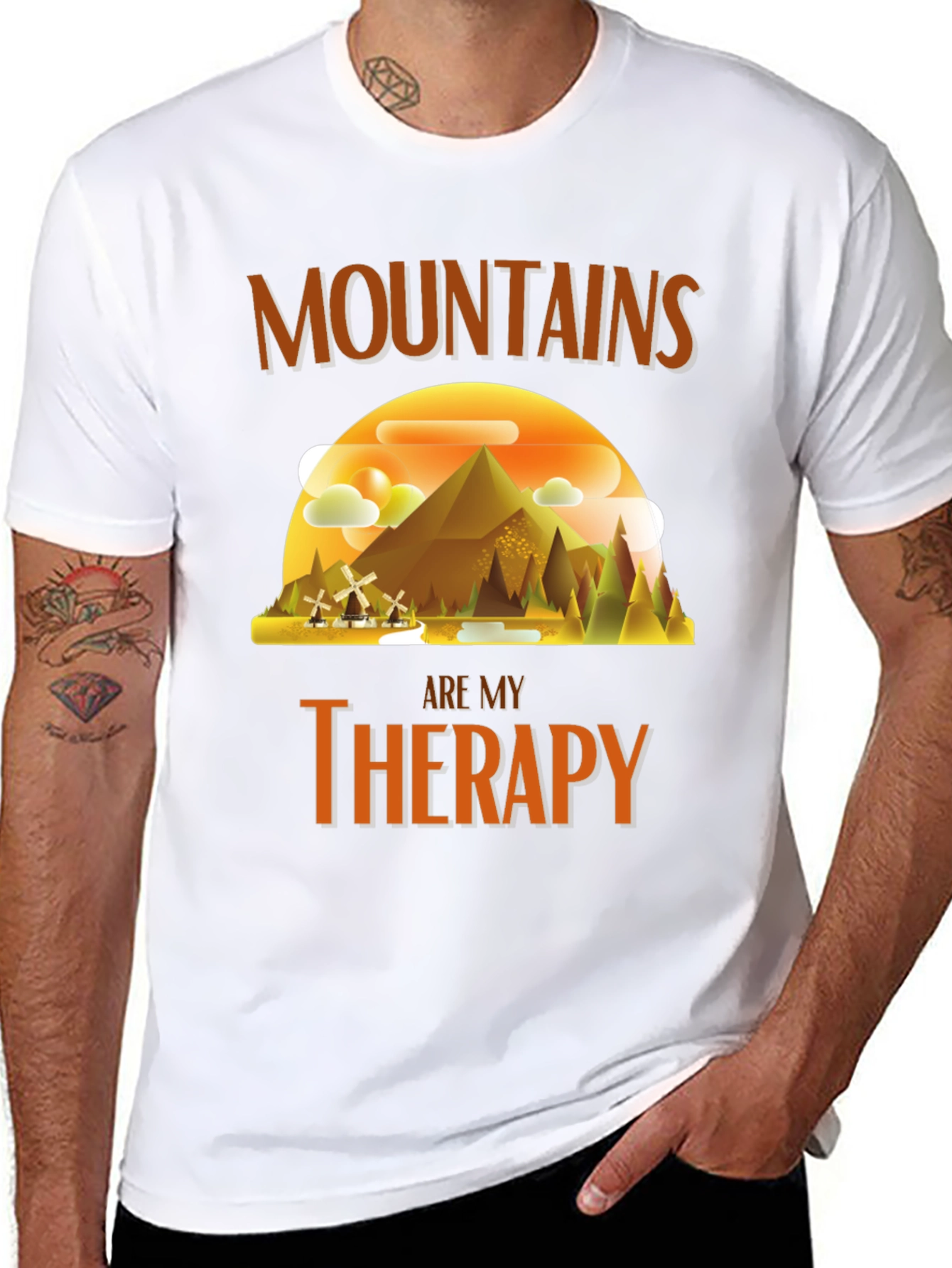 Mountains Are My Therapy Graphic T-Shirt