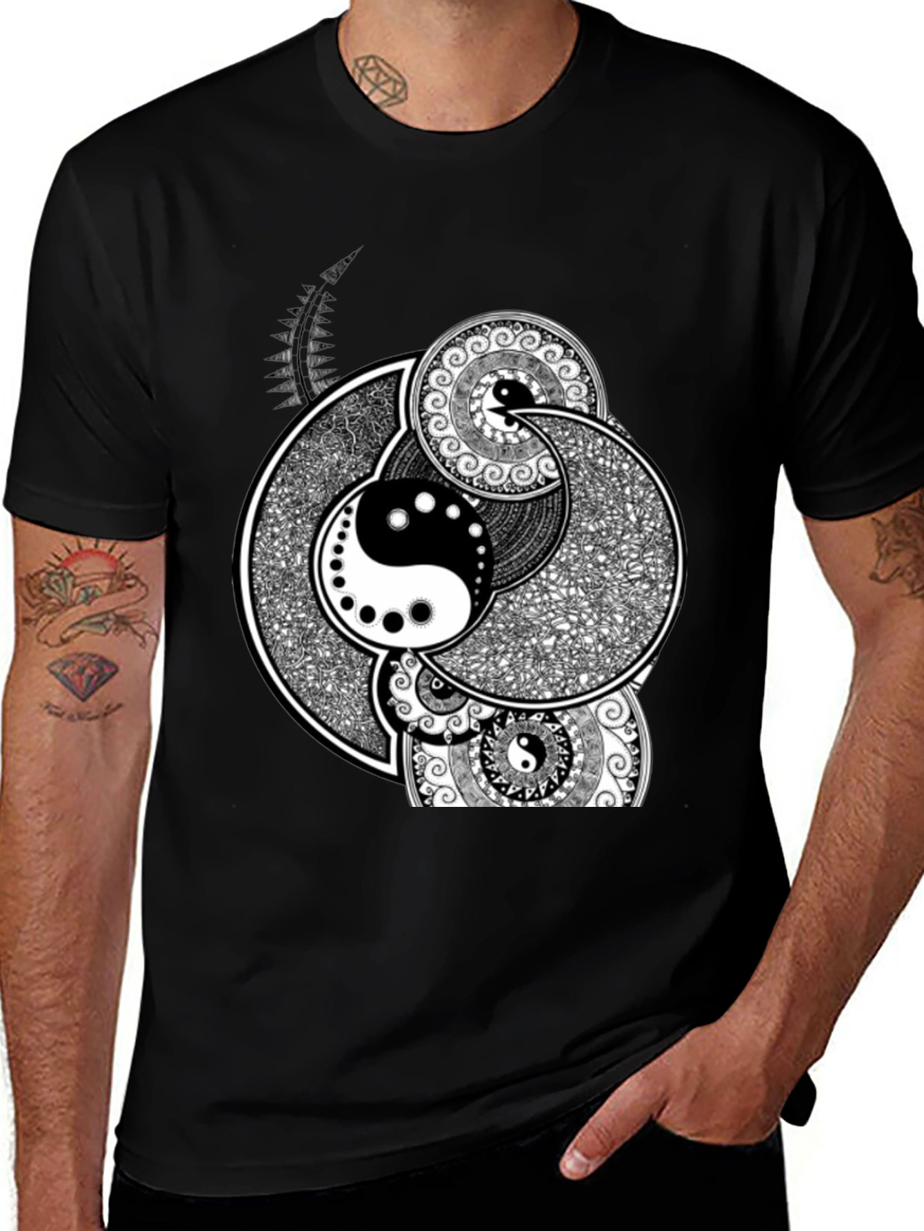 Yin Yang Mandala Graphic T-Shirt