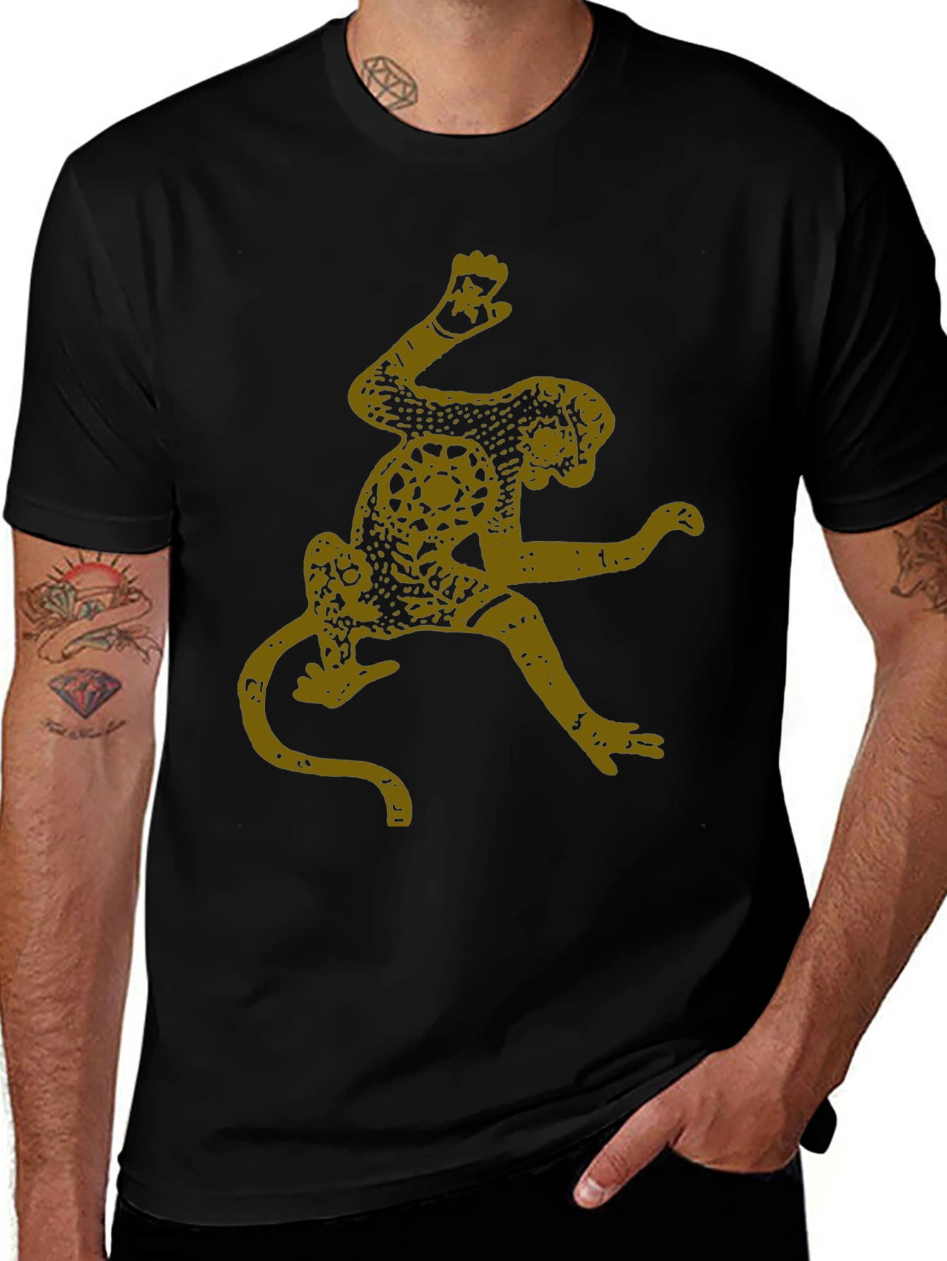 Monkey Graphic Tee - Black Cotton Blend