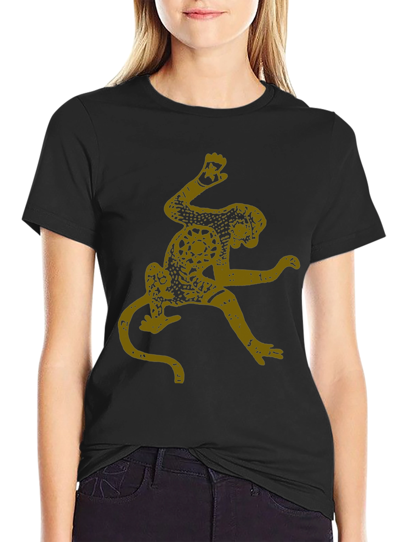 Monkey Graphic Tee - Black Cotton Blend