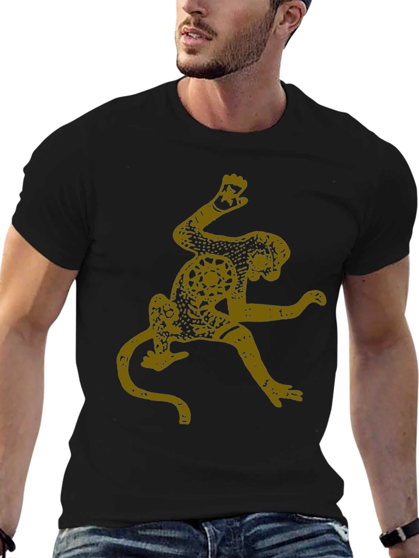 Monkey Graphic Tee - Black Cotton Blend
