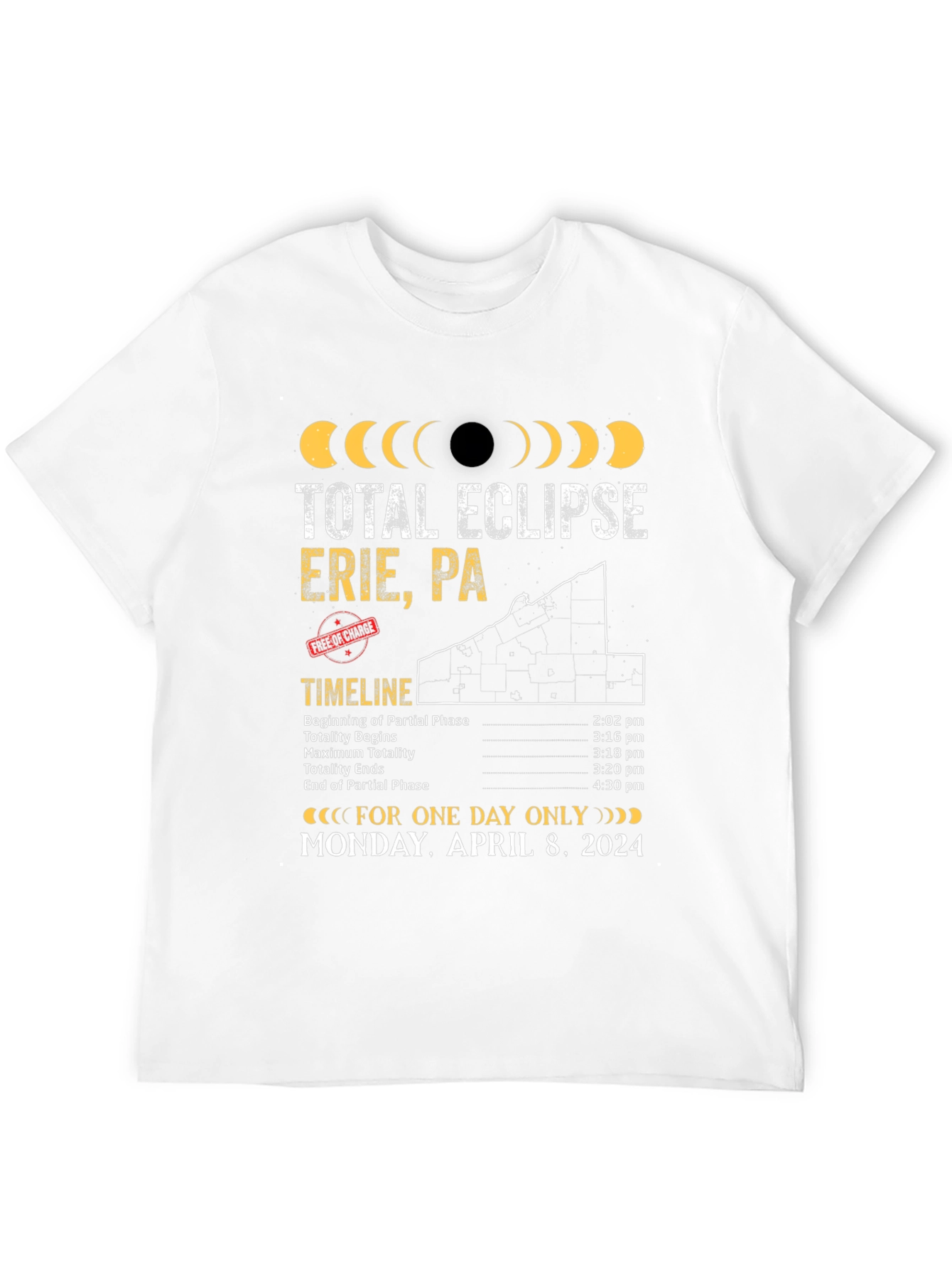 Total Eclipse Erie PA April 8 2024 T-Shirt