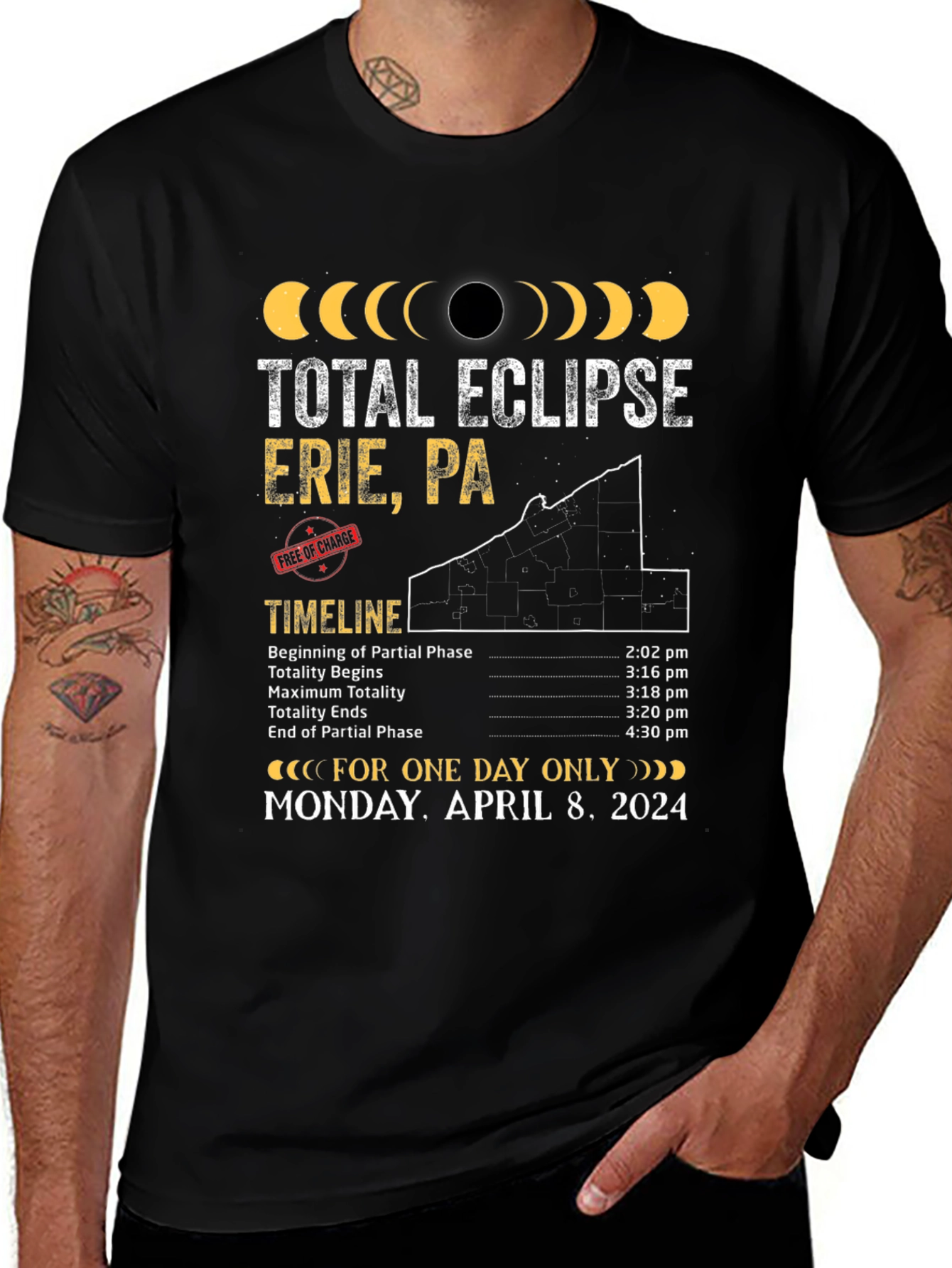 Total Eclipse Erie PA April 8 2024 T-Shirt