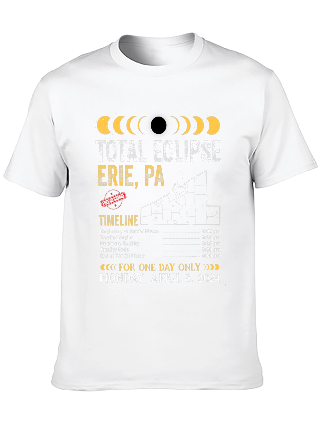 Total Eclipse Erie PA April 8 2024 T-Shirt