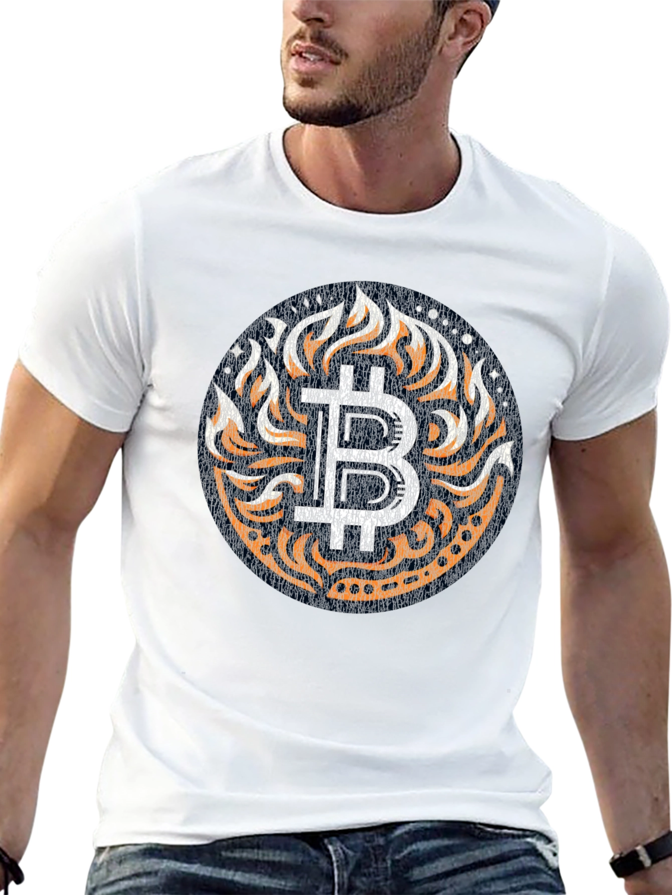 Bitcoin Flame Graphic T-Shirt - Crypto Fashion