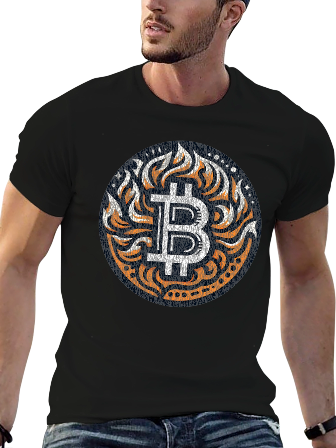 Bitcoin Flame Graphic T-Shirt - Crypto Fashion