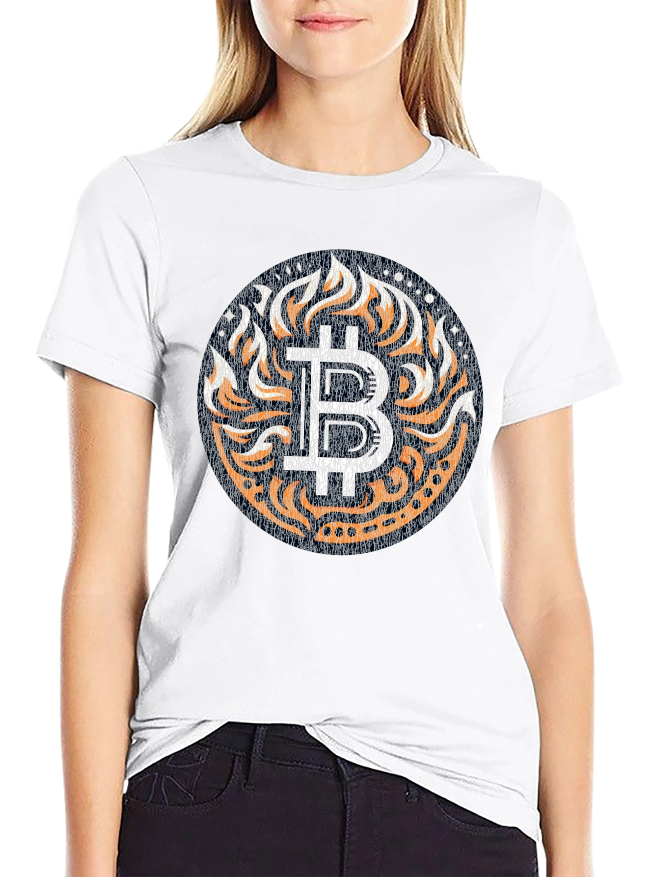 Bitcoin Flame Graphic T-Shirt - Crypto Fashion