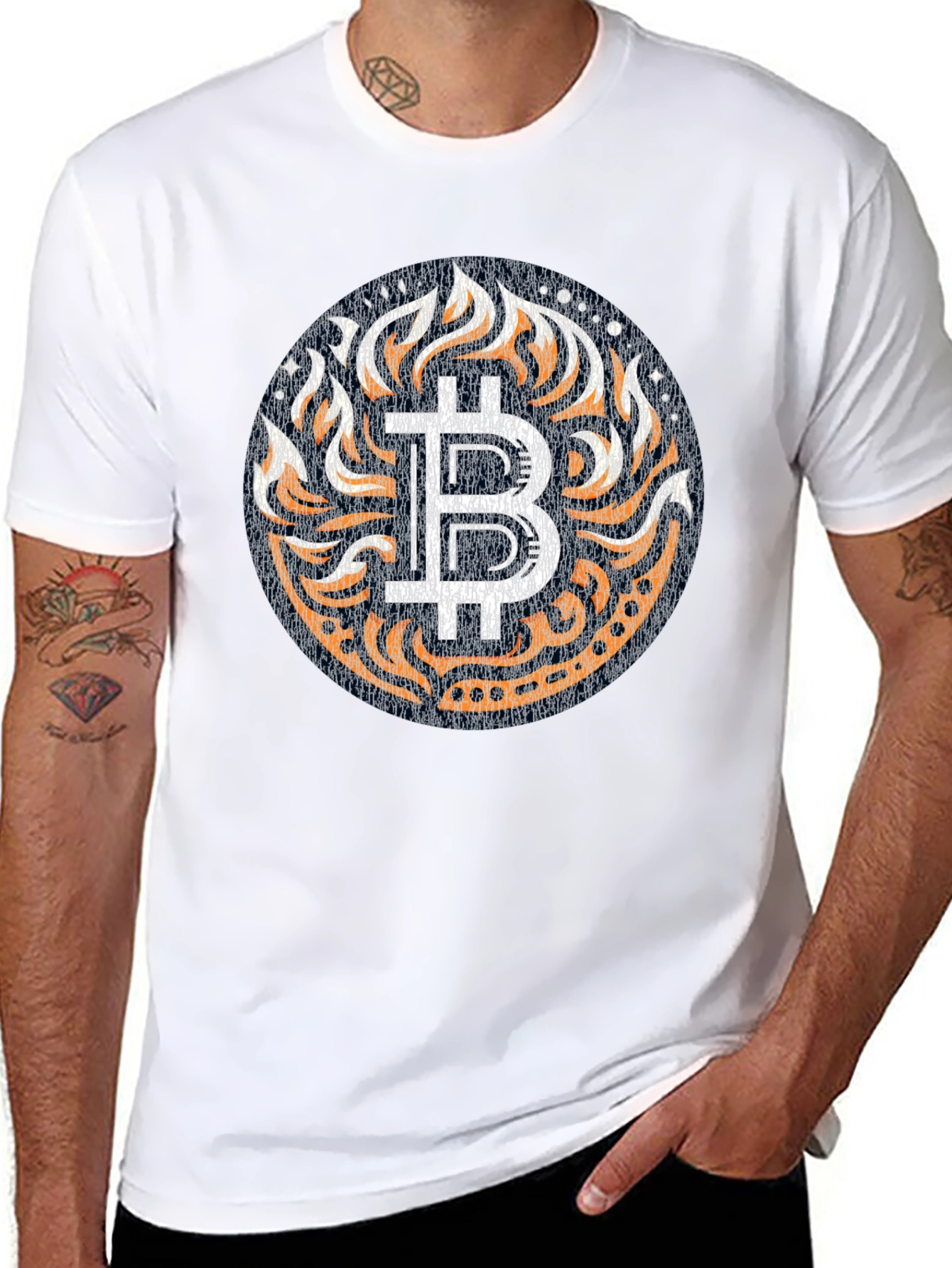 Bitcoin Flame Graphic T-Shirt - Crypto Fashion