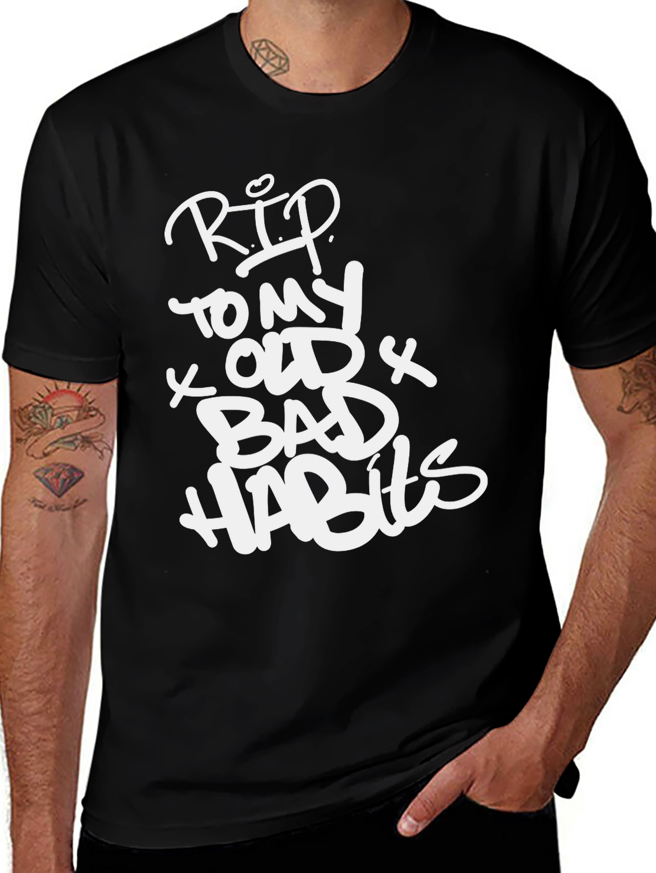 RIP To My Old Bad Habits Black T-Shirt