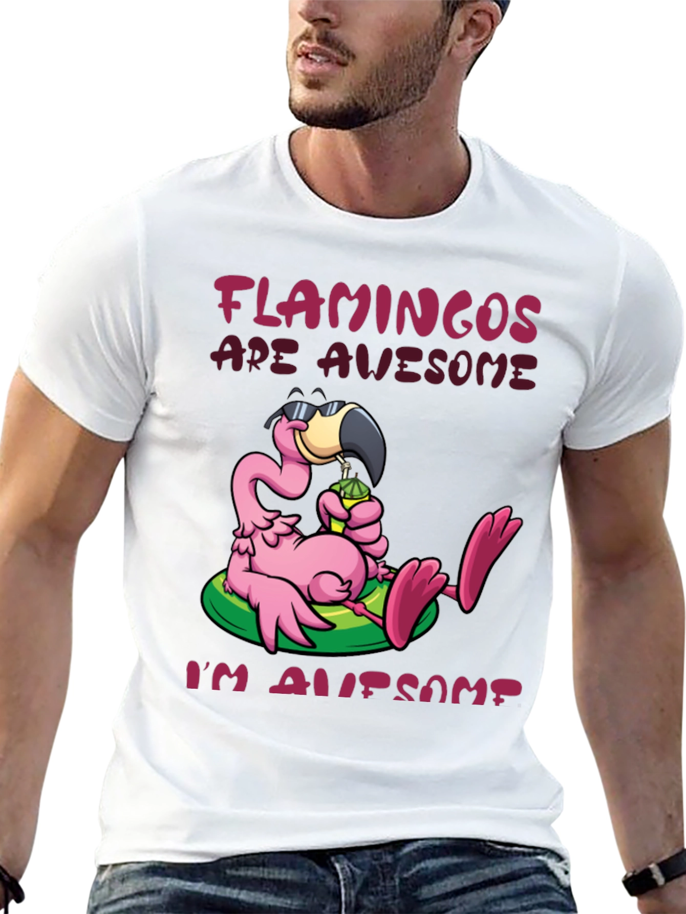 Flamingos Are Awesome Graphic Tee