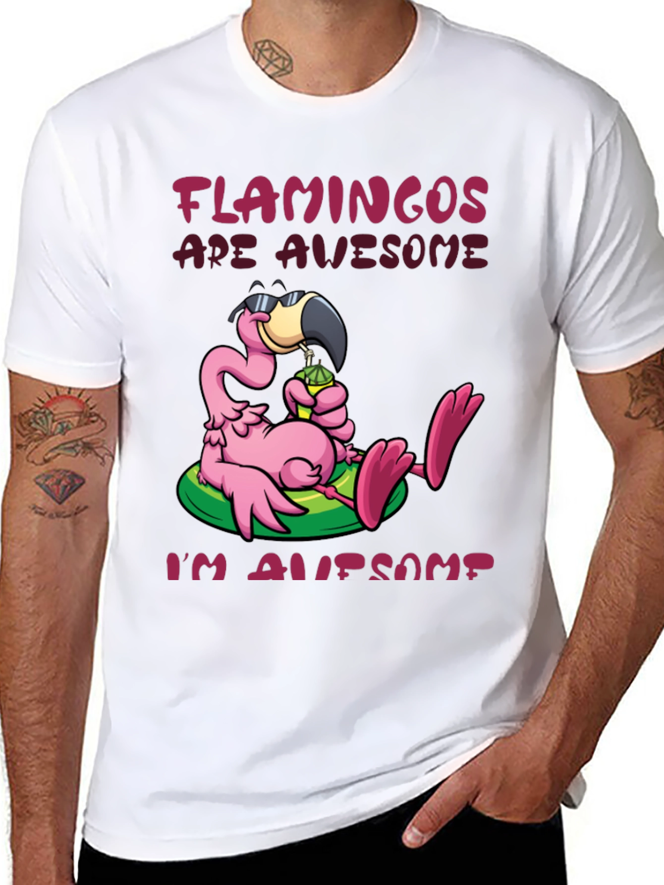 Flamingos Are Awesome Graphic Tee