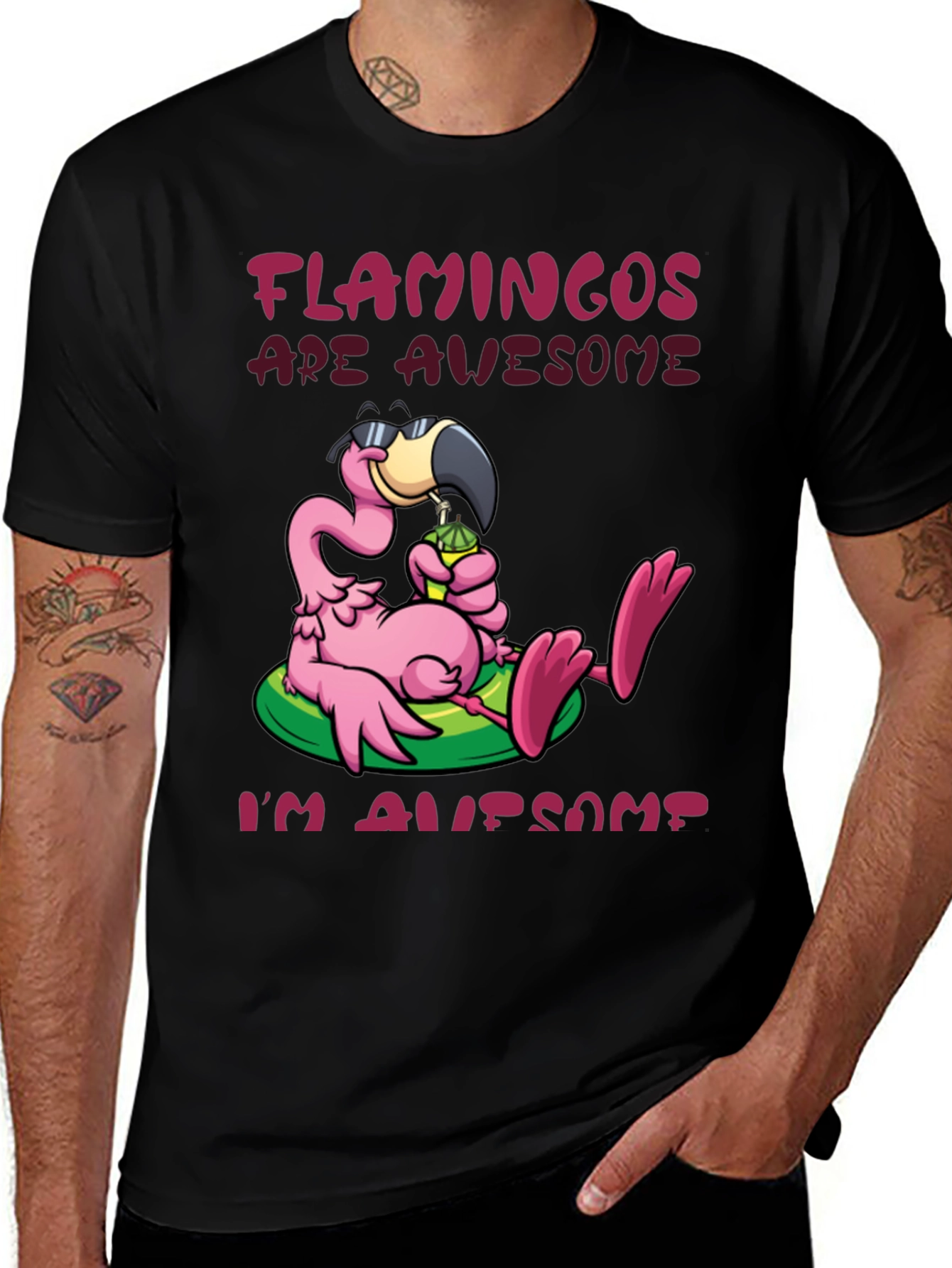 Flamingos Are Awesome Graphic Tee