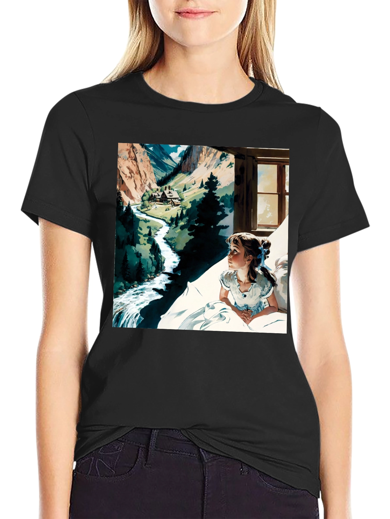 Heidi Inspired Graphic Tee - Classic Novel Art