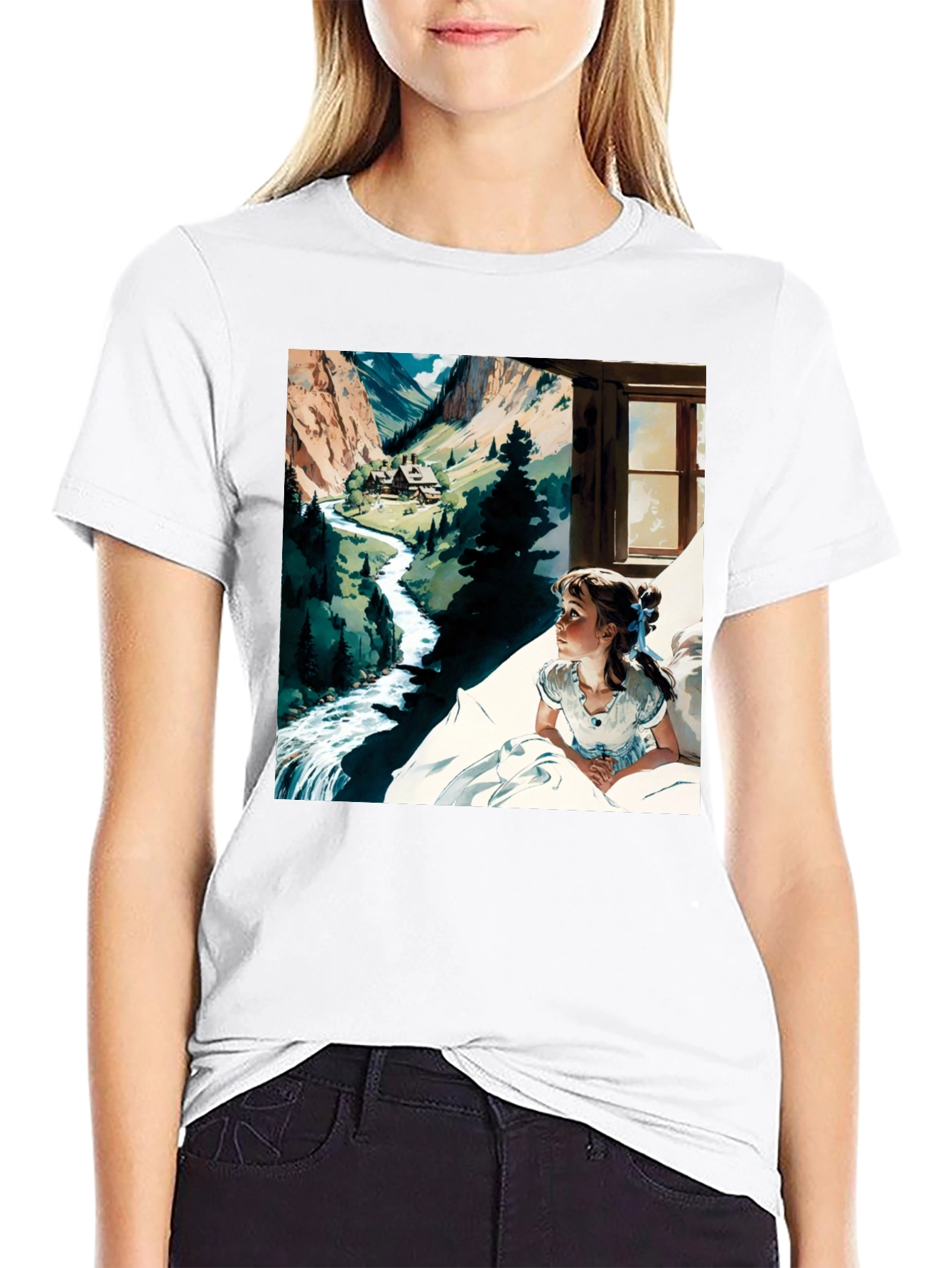 Heidi Inspired Graphic Tee - Classic Novel Art