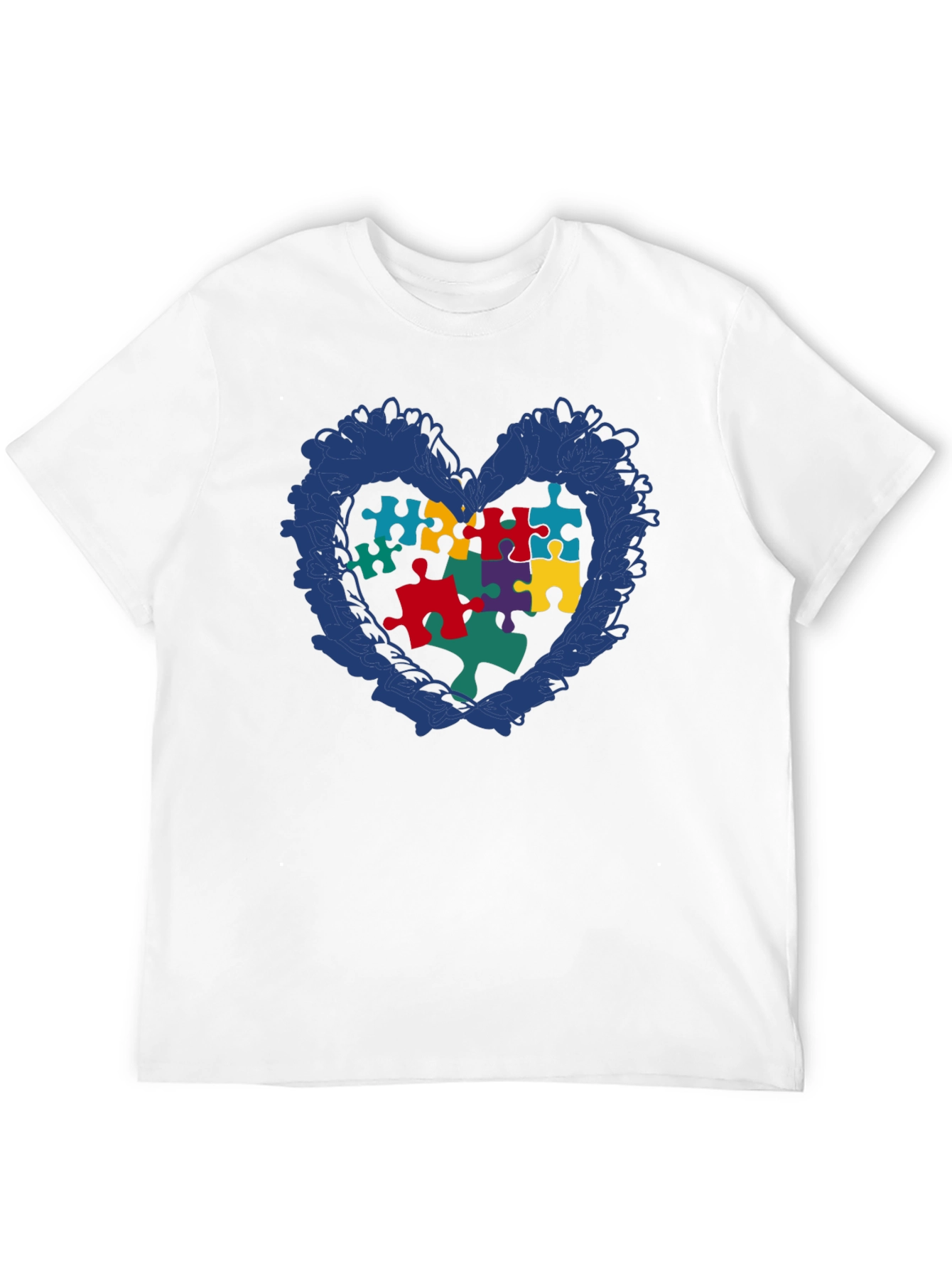 Autism Awareness Puzzle Heart Graphic T-Shirt