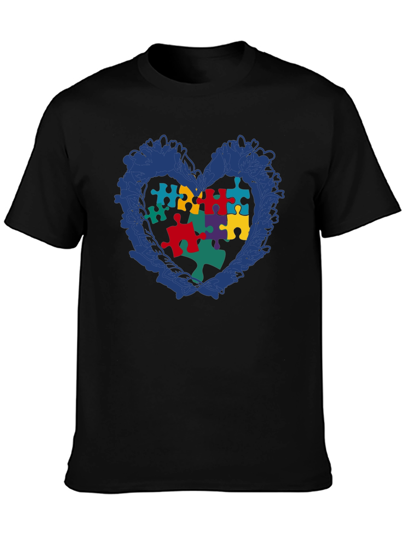 Autism Awareness Puzzle Heart Graphic T-Shirt