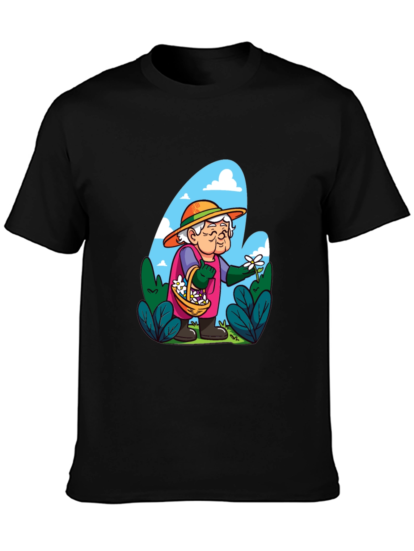 Grandma Gardener T-Shirt - Floral Design
