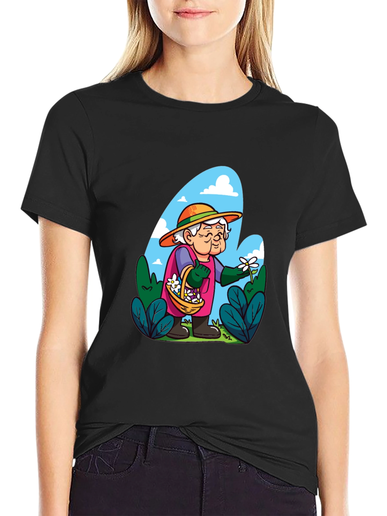 Grandma Gardener T-Shirt - Floral Design