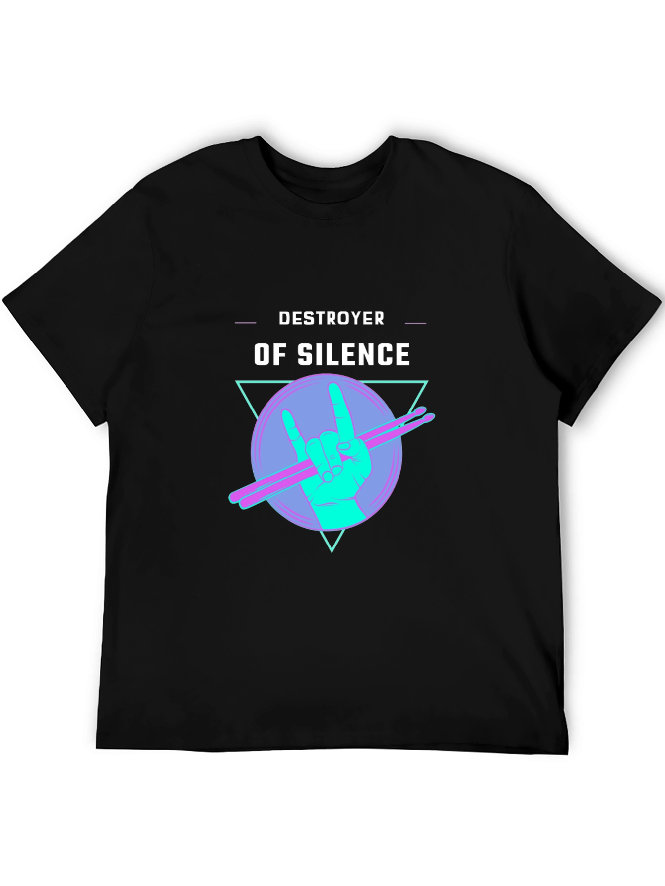 Destroyer of Silence Graphic Tee - Rock Hand Drummer