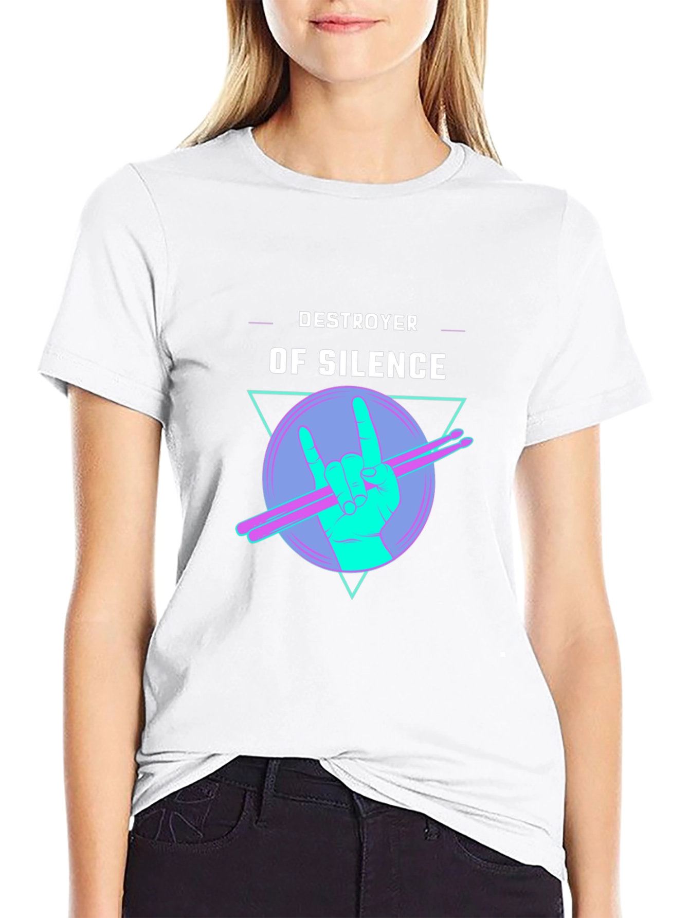 Destroyer of Silence Graphic Tee - Rock Hand Drummer