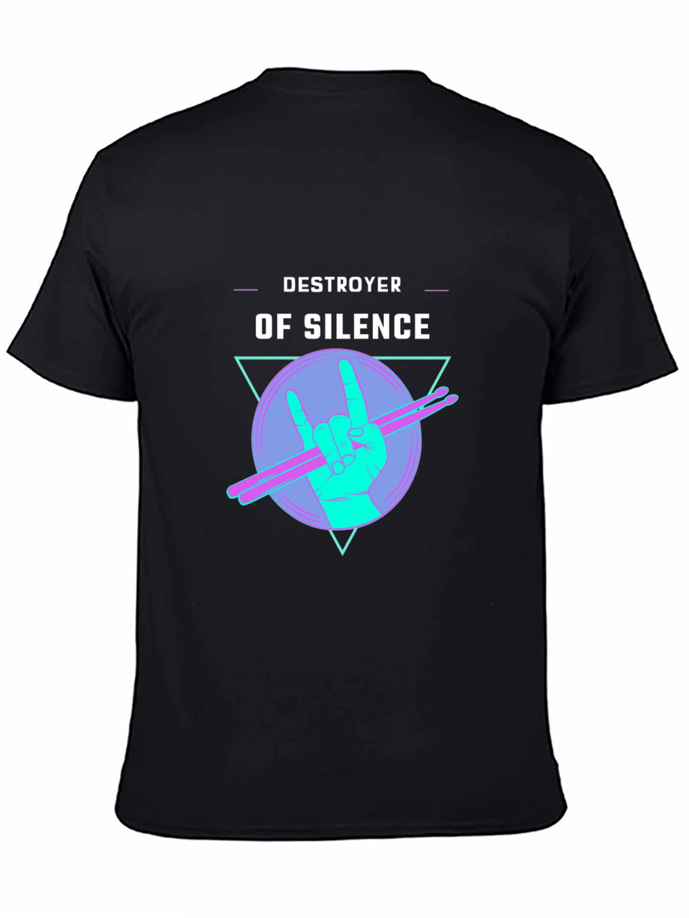 Destroyer of Silence Graphic Tee - Rock Hand Drummer