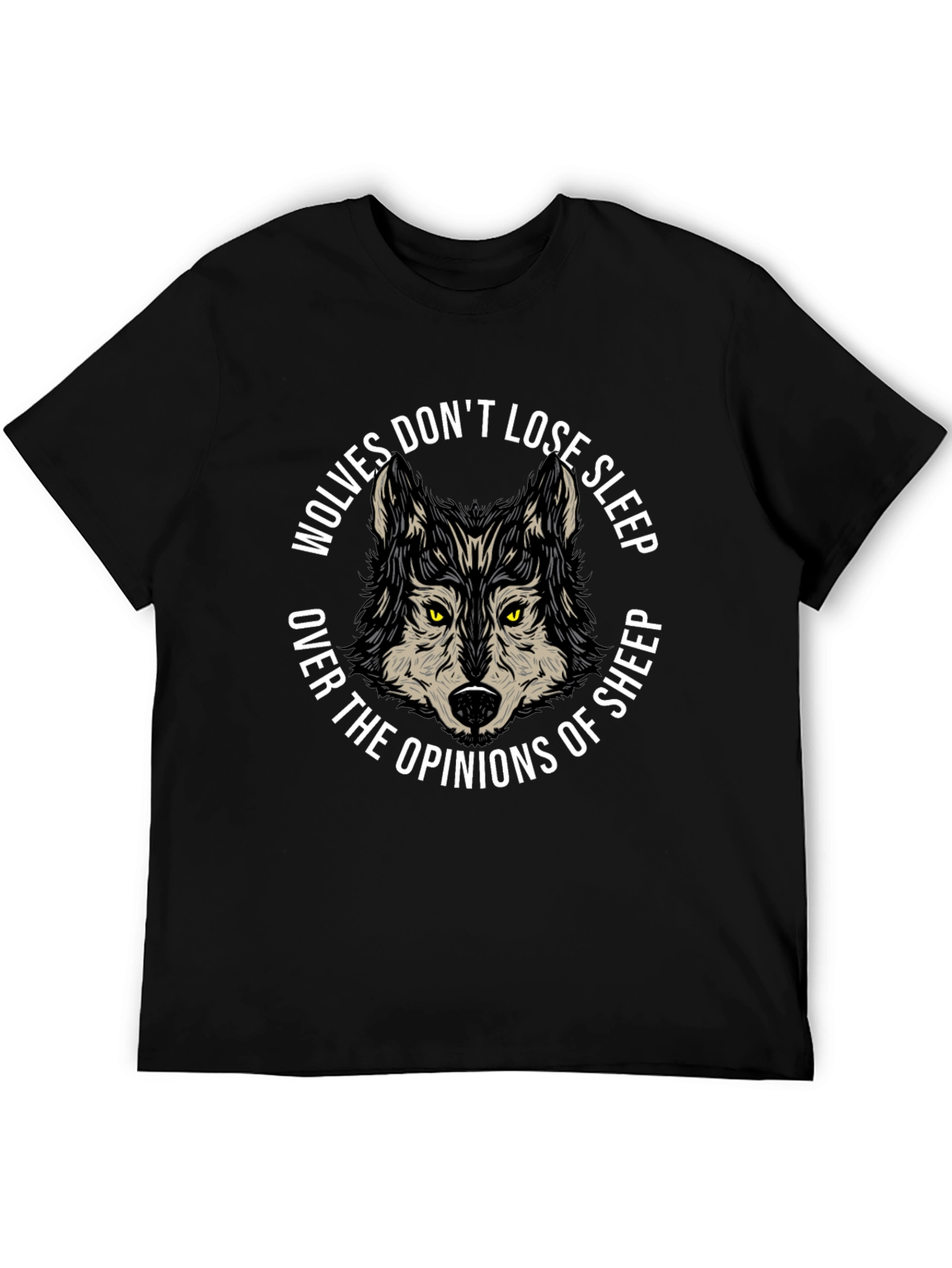 Wolves Dont Lose Sleep Black Graphic T-Shirt