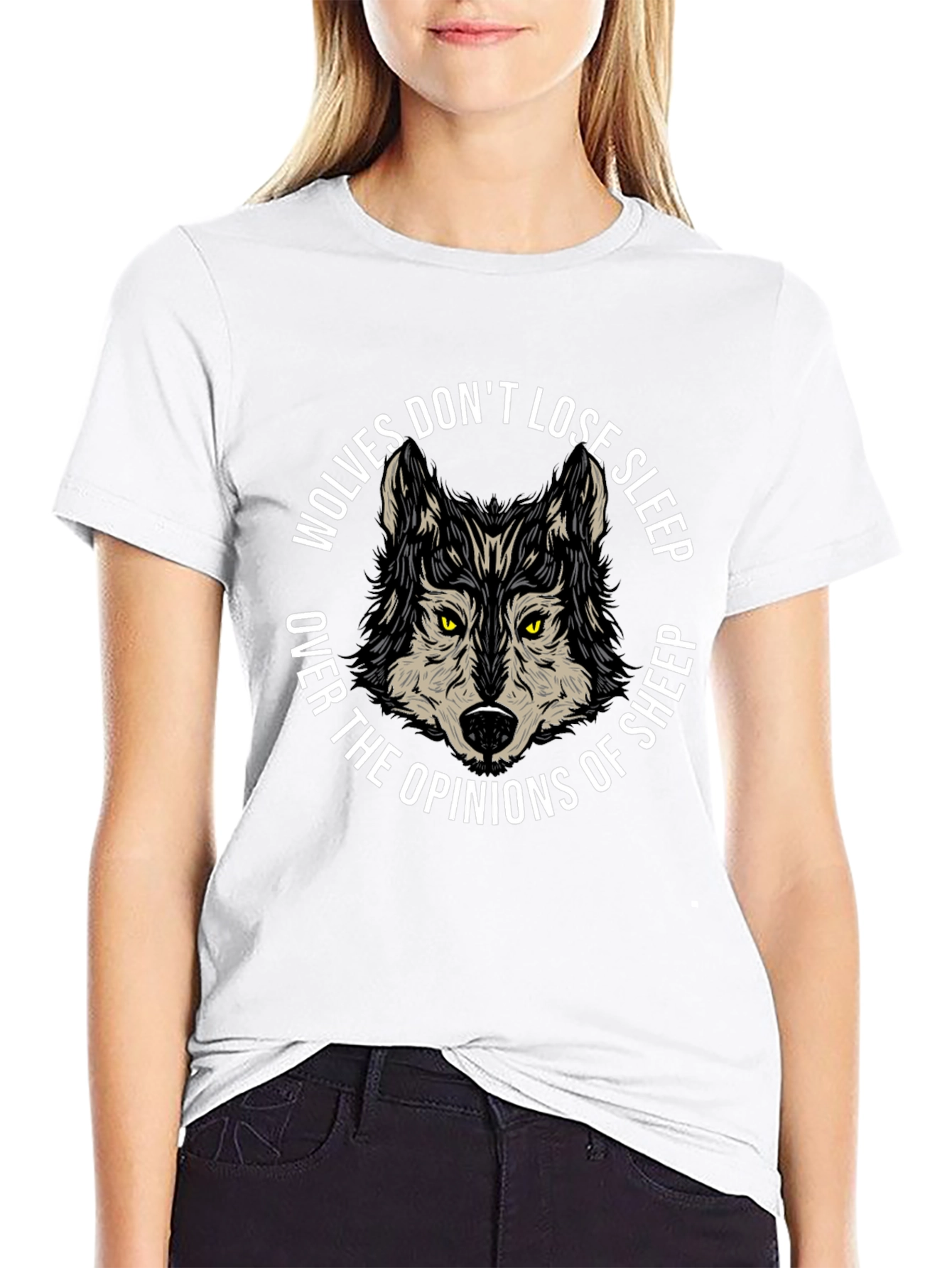 Wolves Dont Lose Sleep Black Graphic T-Shirt