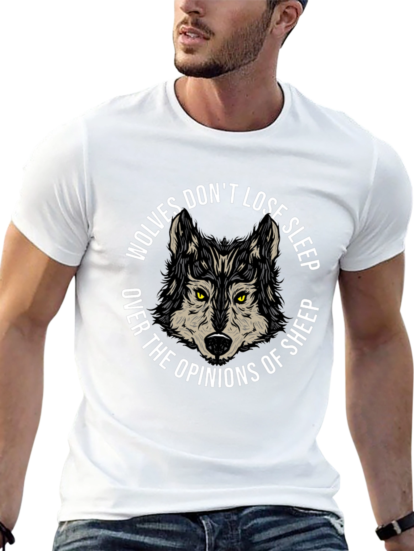 Wolves Dont Lose Sleep Black Graphic T-Shirt