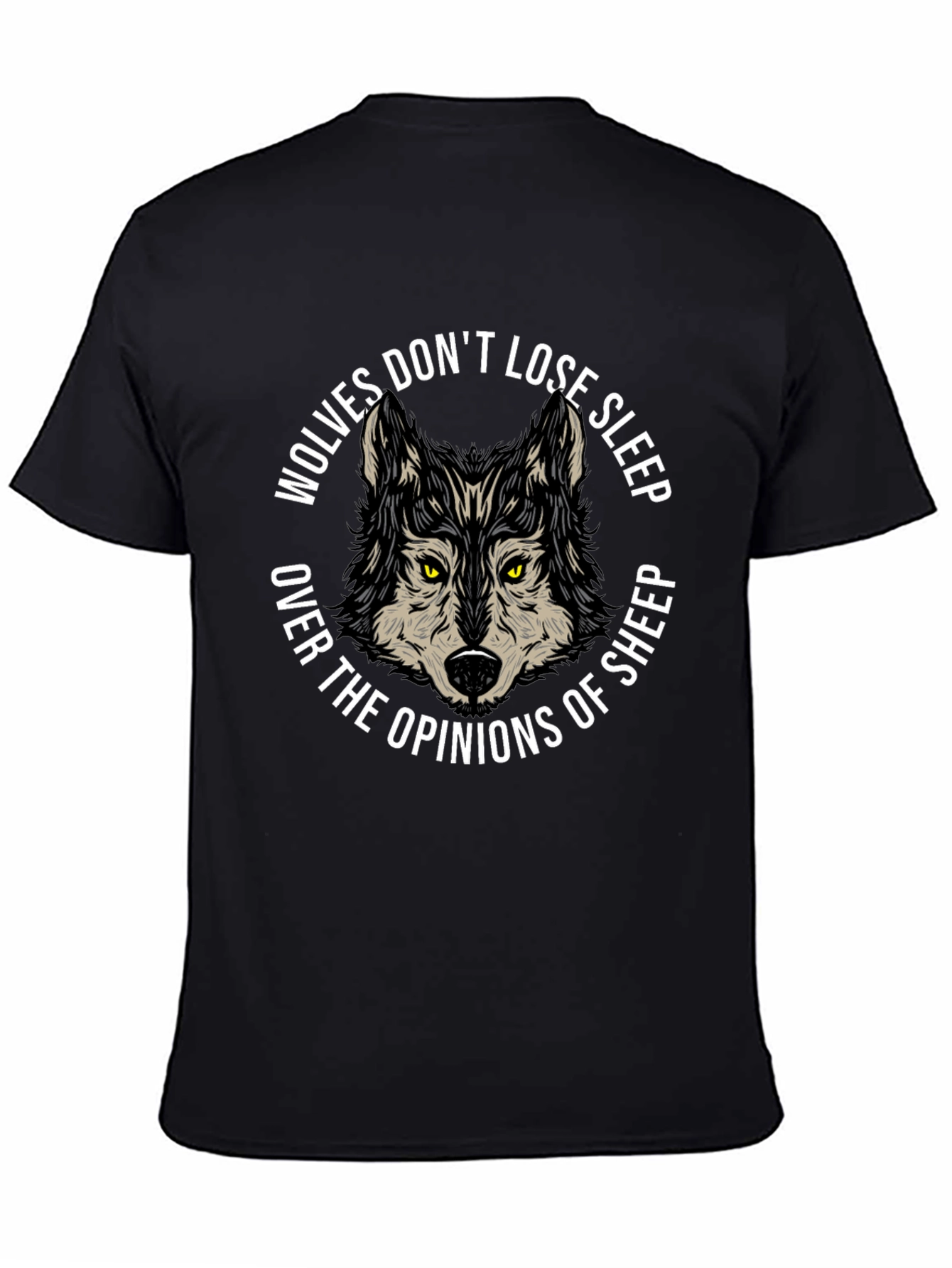 Wolves Dont Lose Sleep Black Graphic T-Shirt