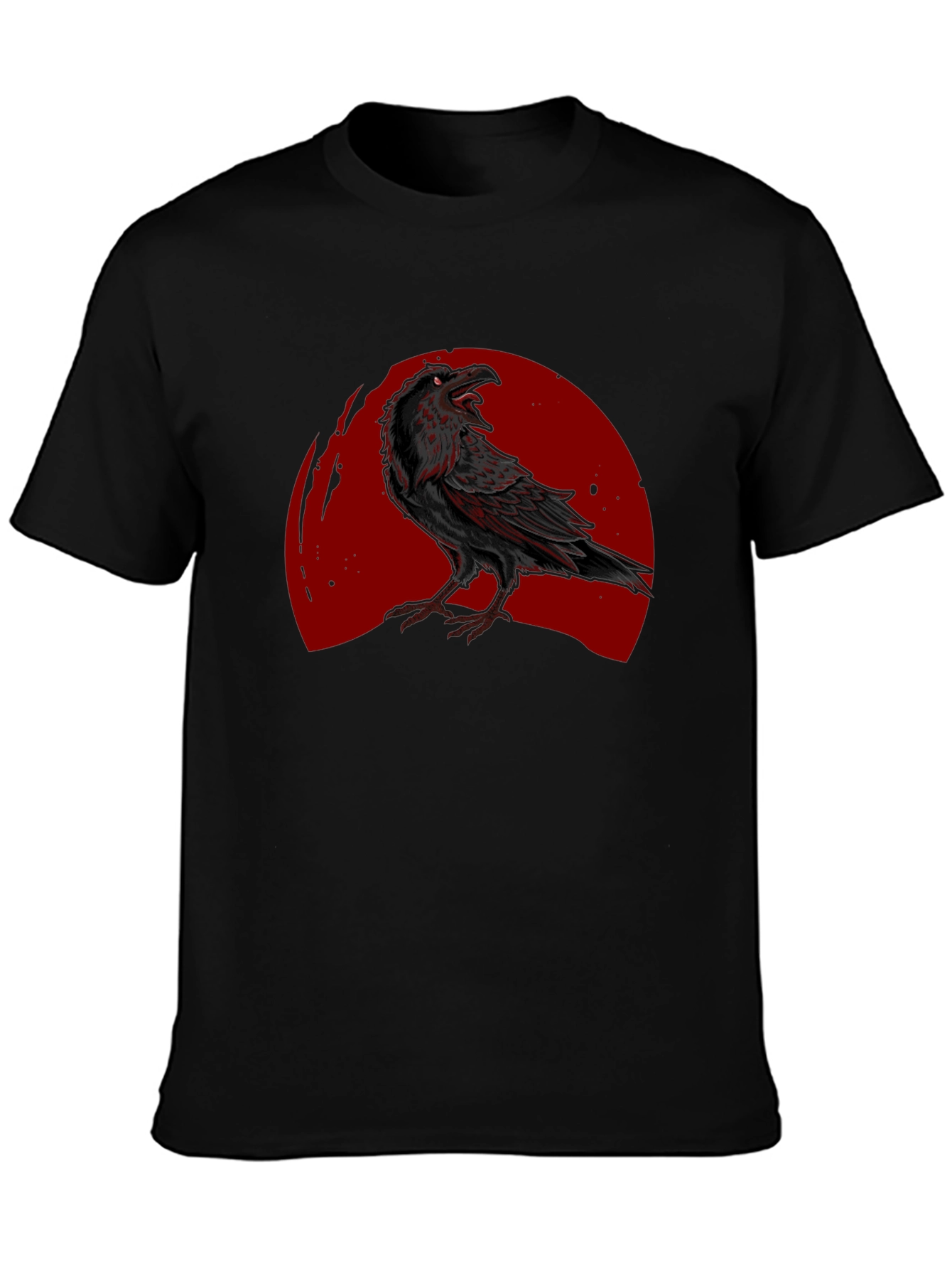 Raven Moon Graphic T-Shirt - Black