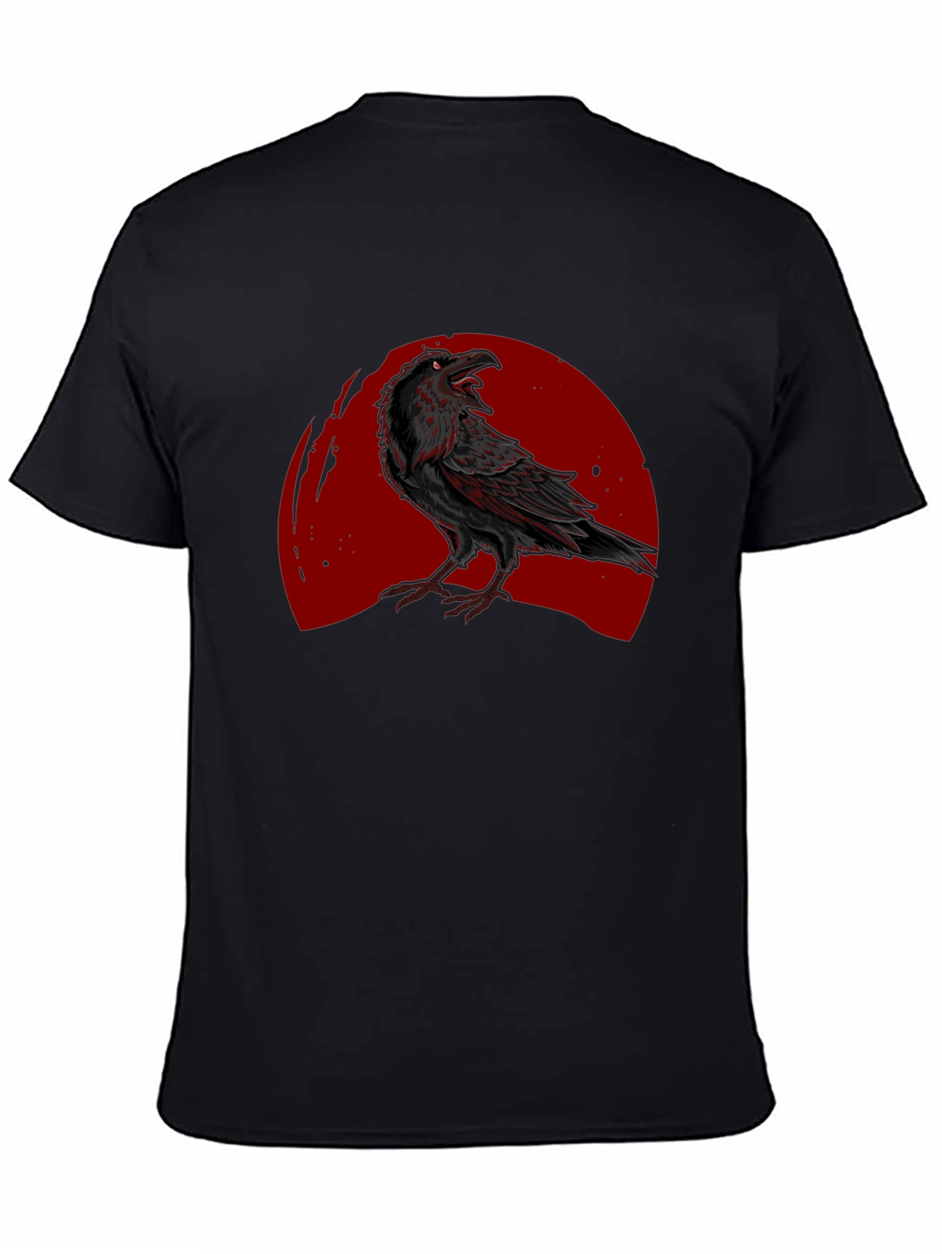 Raven Moon Graphic T-Shirt - Black