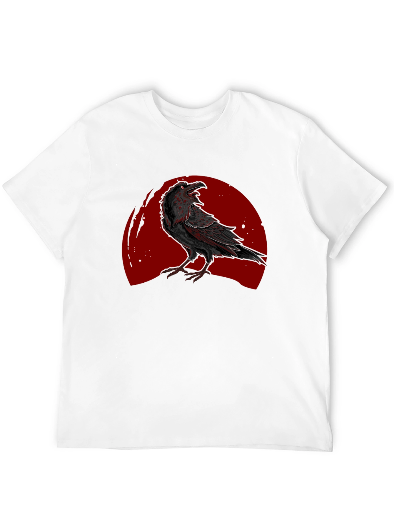 Raven Moon Graphic T-Shirt - Black