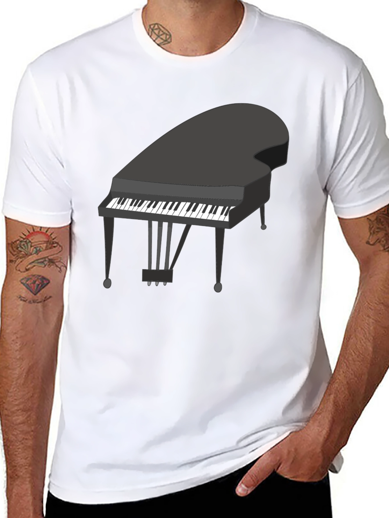 Piano Graphic Tee - Classic Music Lover Shirt