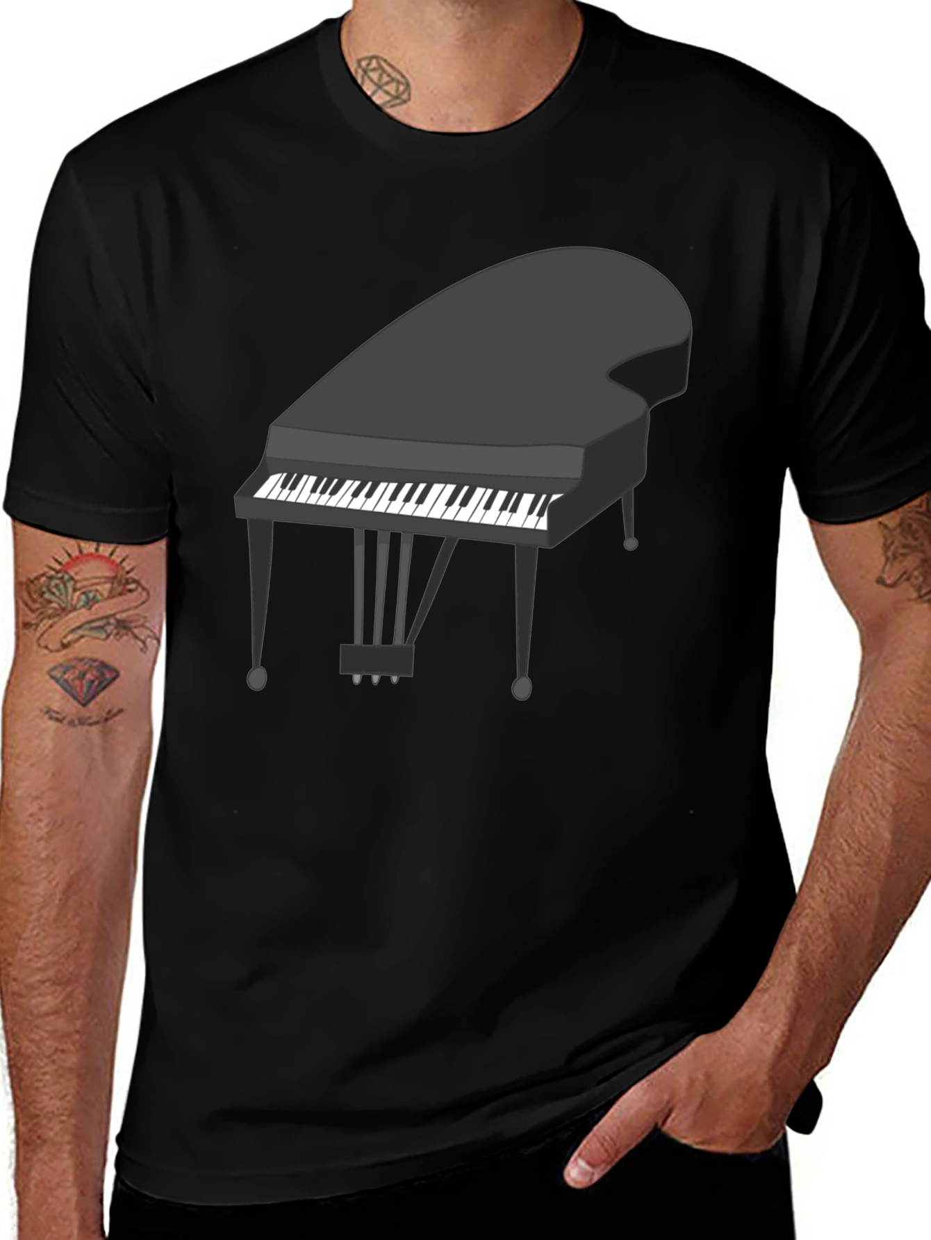 Piano Graphic Tee - Classic Music Lover Shirt