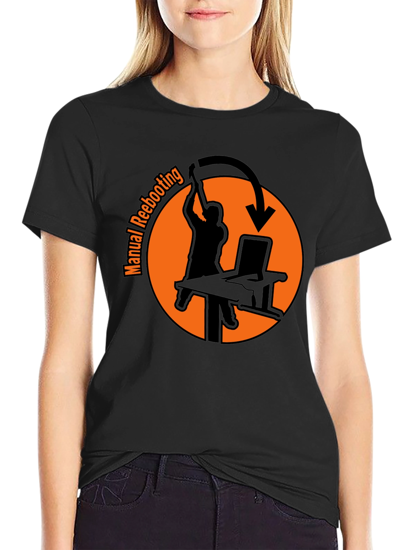 Manual Rebooting T-Shirt - Funny Tech Humor