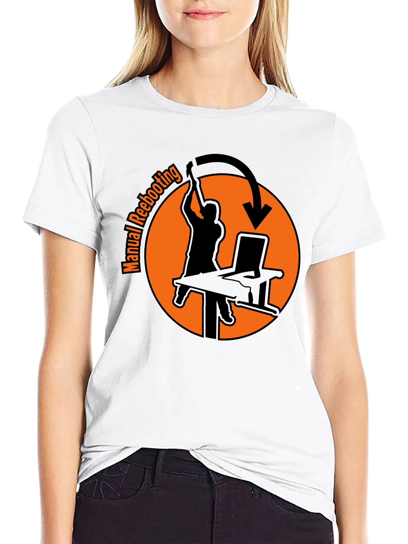Manual Rebooting T-Shirt - Funny Tech Humor