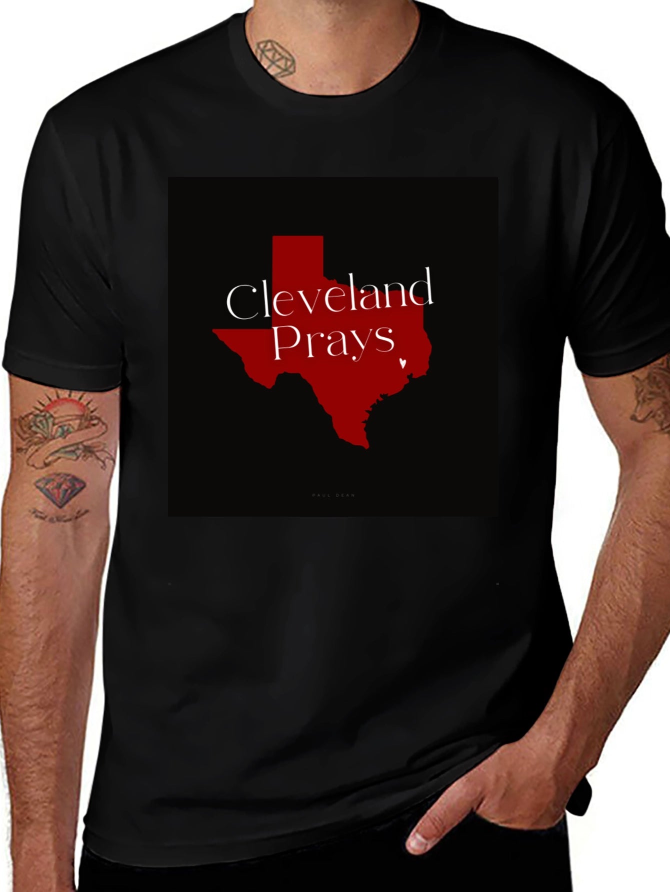 Cleveland Prays Graphic Tee - Black Crew Neck T-Shirt