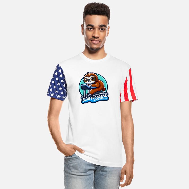 Whimsical Funny Sloth on Treadmill